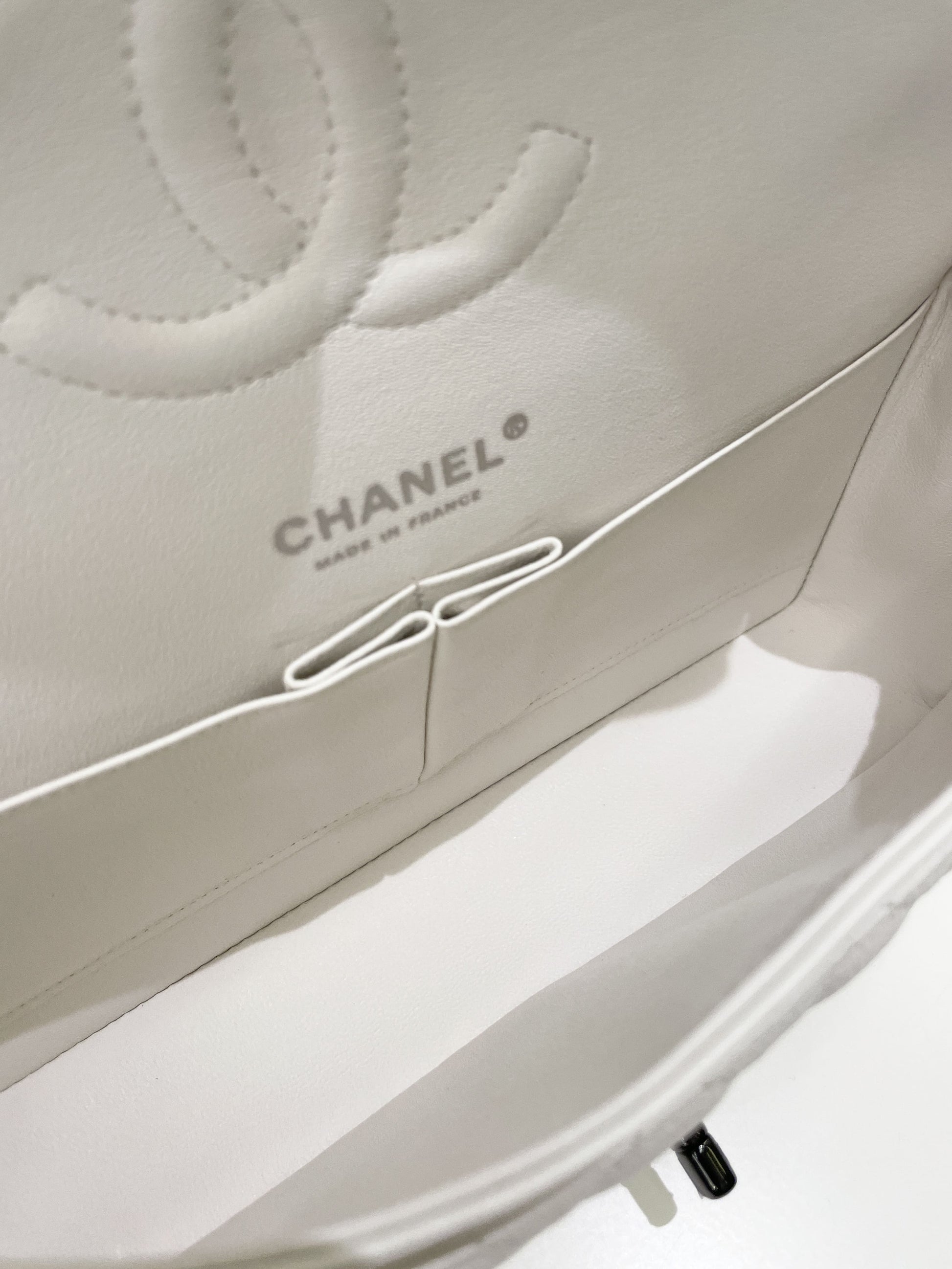 Chanel Classic Quilted Medium Double Flap Ivory Calf - Bags - 15