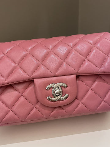 Chanel Classic Quilted Mini Rectangular Mauve Pink Lambskin - Bags