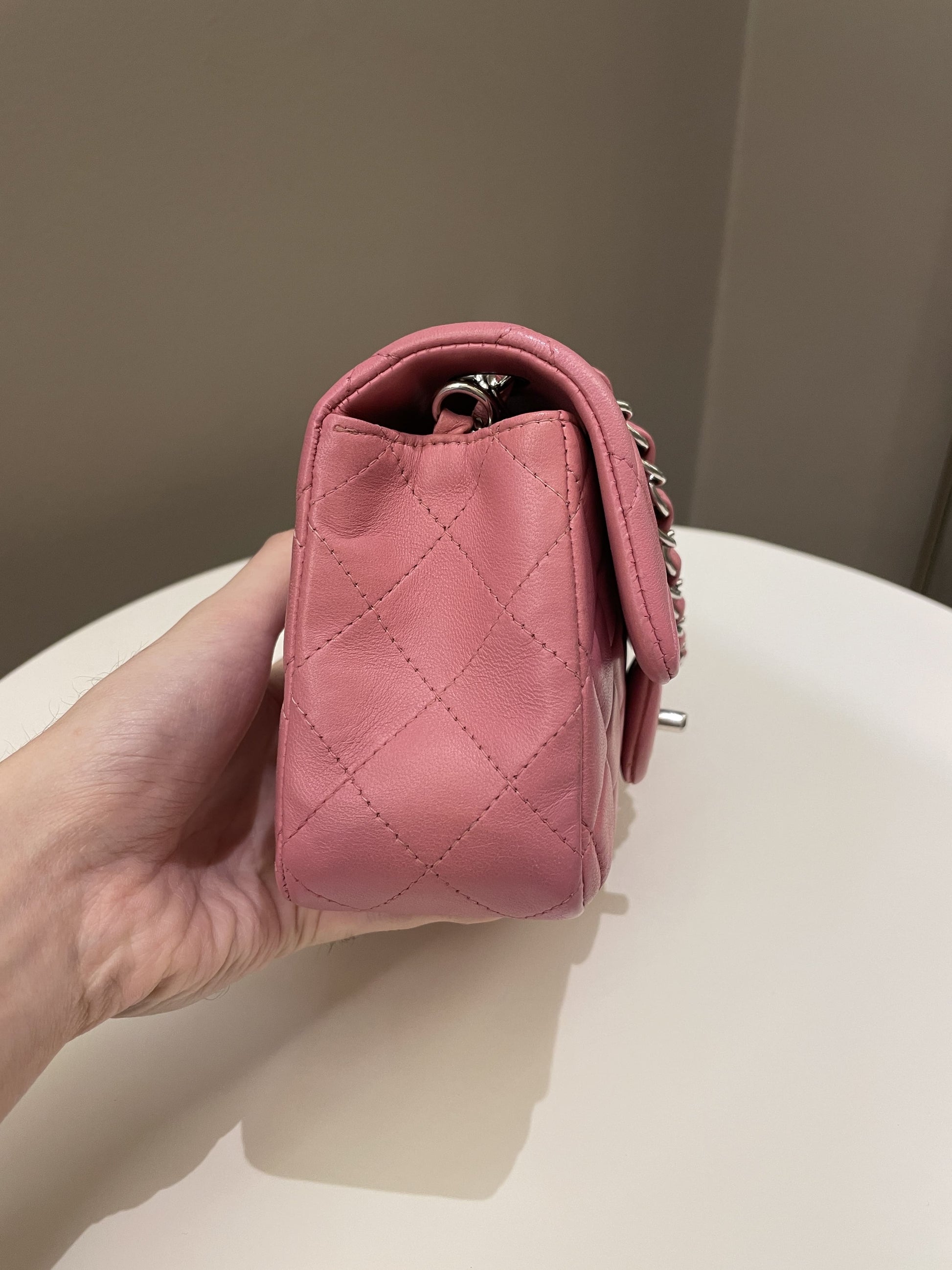 Chanel Classic Quilted Mini Rectangular Mauve Pink Lambskin - Bags - 5
