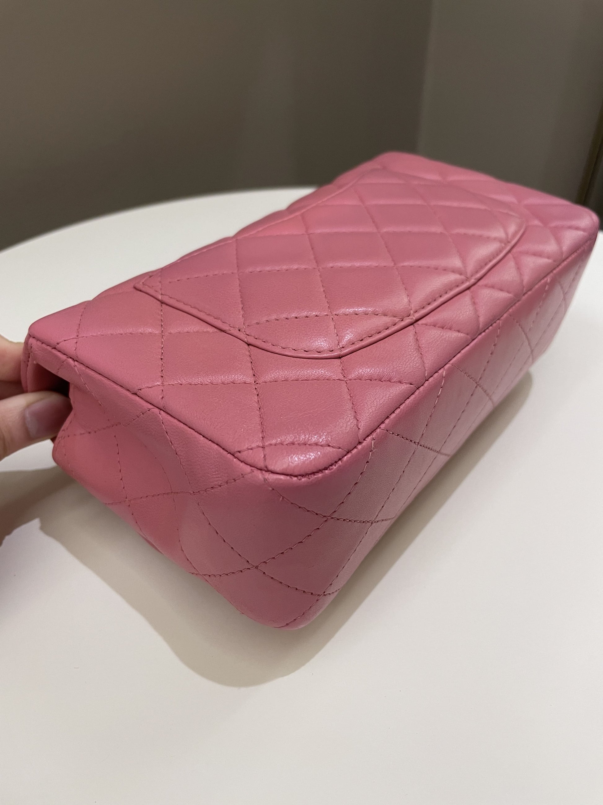 Chanel Classic Quilted Mini Rectangular Mauve Pink Lambskin - Bags - 11
