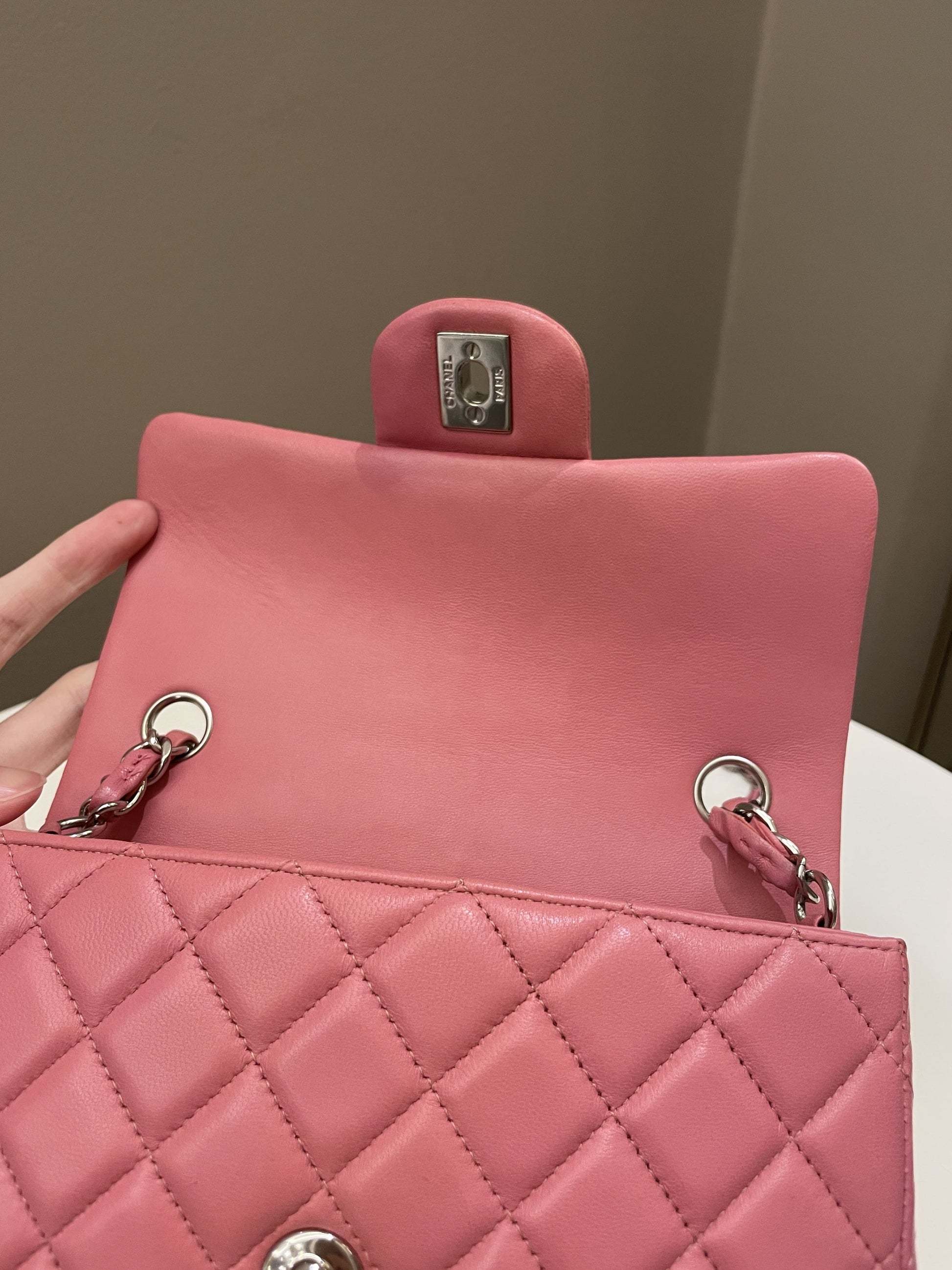 Chanel Classic Quilted Mini Rectangular Mauve Pink Lambskin - Bags - 13