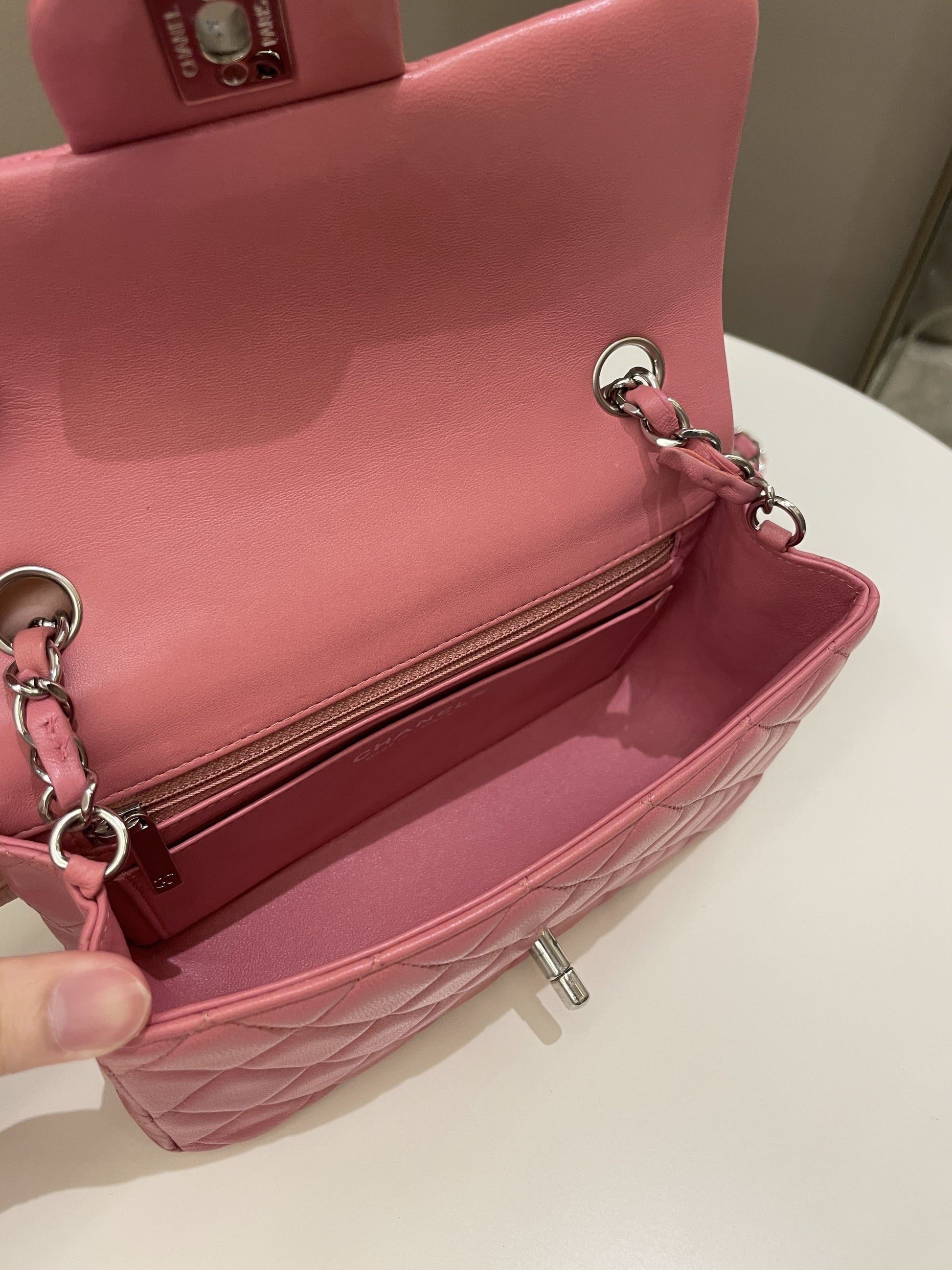 Chanel Classic Quilted Mini Rectangular Mauve Pink Lambskin - Bags - 15