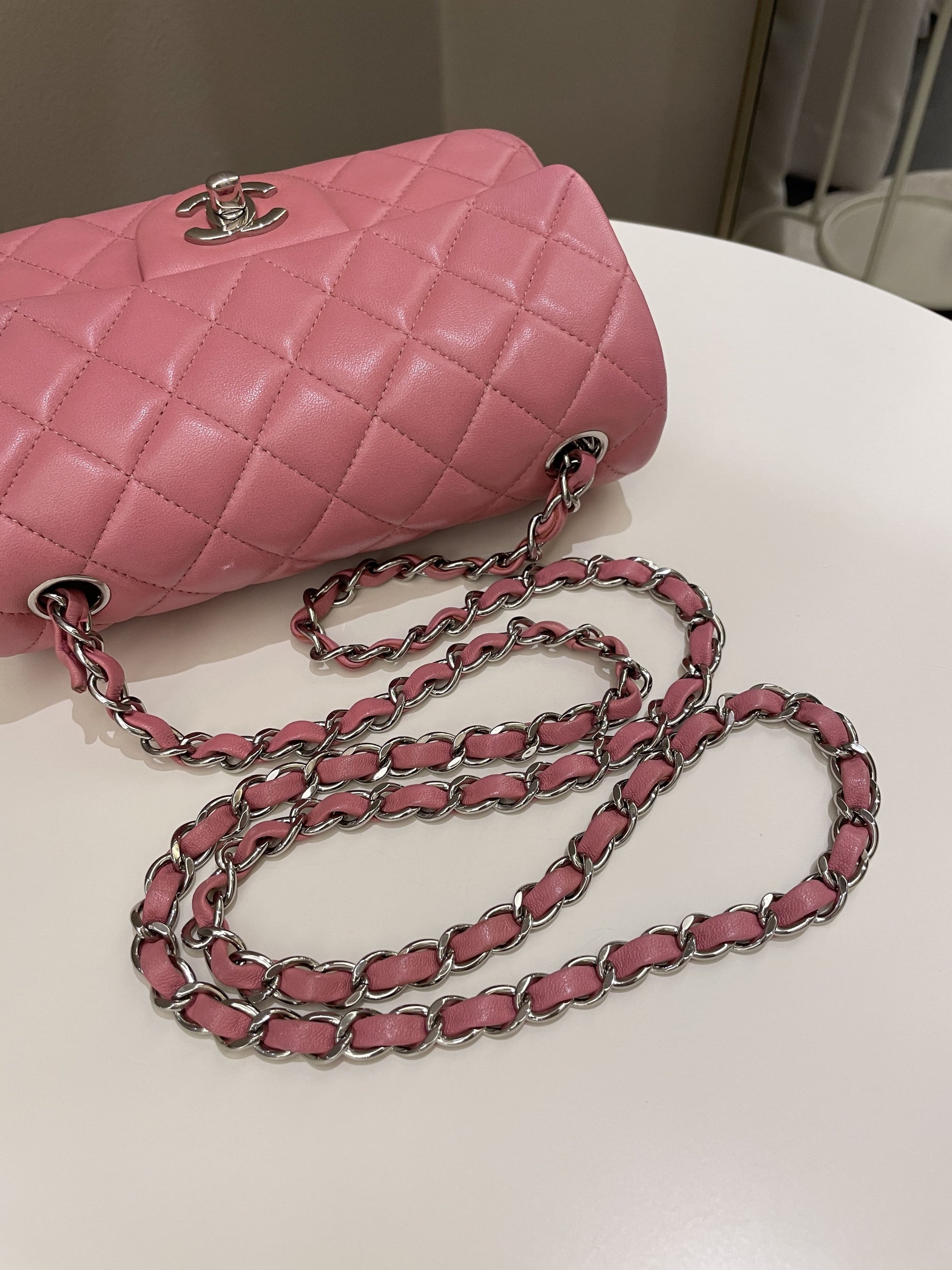 Chanel Classic Quilted Mini Rectangular Mauve Pink Lambskin - Bags - 16