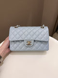 Chanel 22P Classic Quilted Small Double Flap Light Blue Caviar - Bags - 18