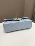 Chanel 22P Classic Quilted Small Double Flap Light Blue Caviar - Bags - 7