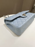 Chanel 22P Classic Quilted Small Double Flap Light Blue Caviar - Bags - 8