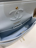 Chanel 22P Classic Quilted Small Double Flap Light Blue Caviar - Bags - 14