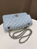Chanel 22P Classic Quilted Small Double Flap Light Blue Caviar - Bags - 16