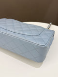 Chanel 22P Classic Quilted Small Double Flap Light Blue Caviar - Bags - 10