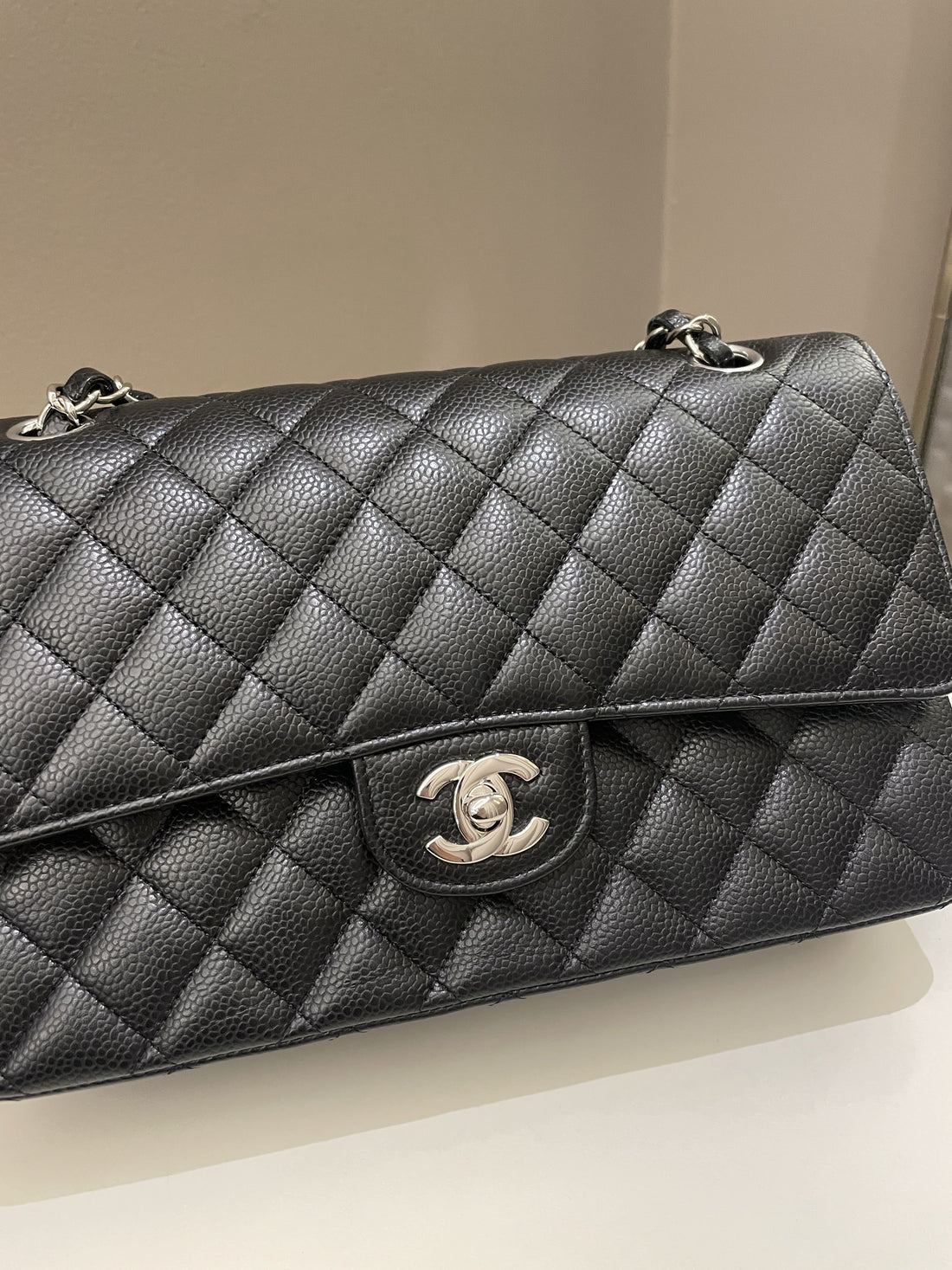 Chanel Classic Quilted Medium Double Flap Black Caviar - Bags