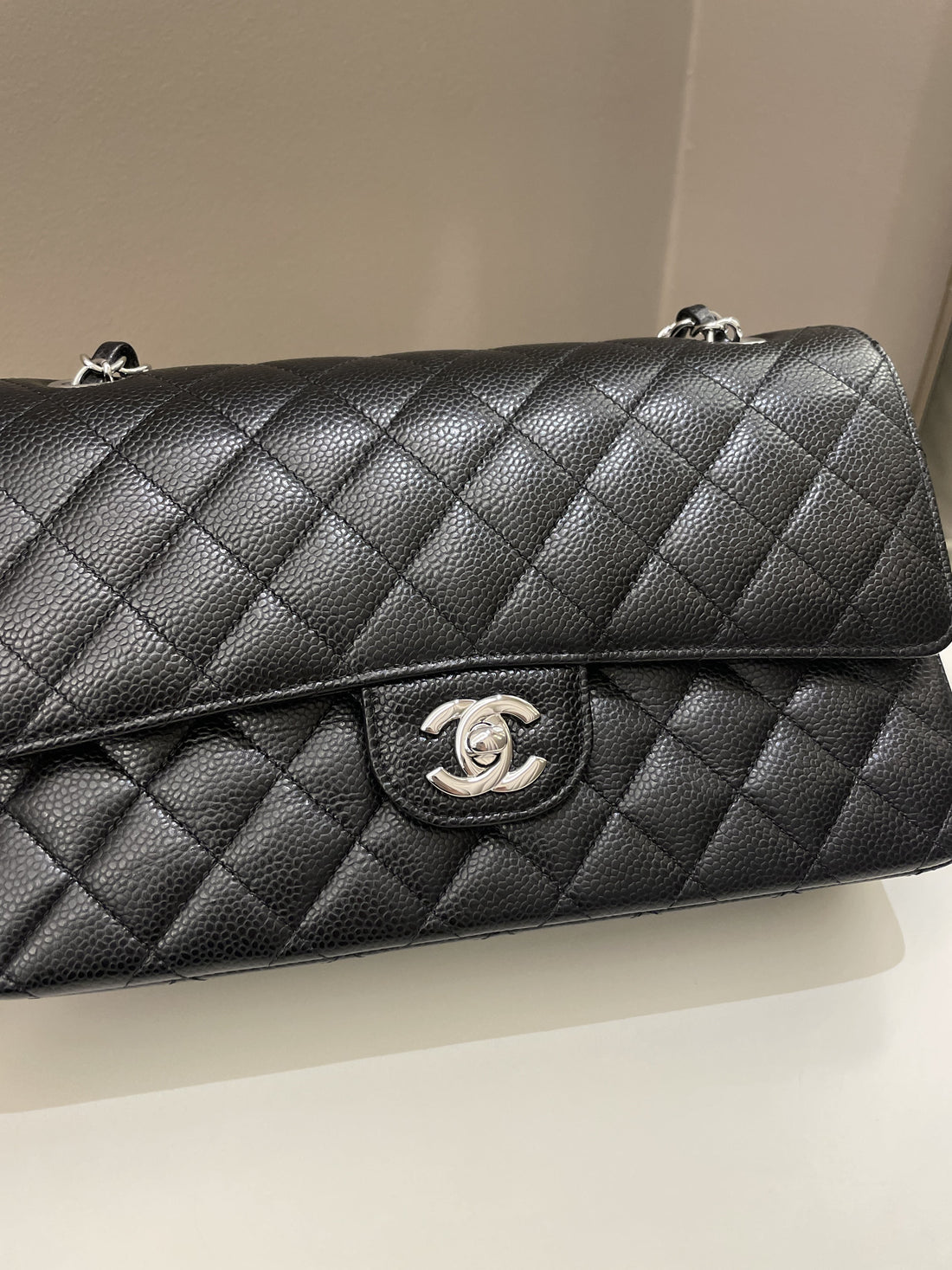 Chanel Classic Quilted Medium Double Flap Black Caviar - Bags