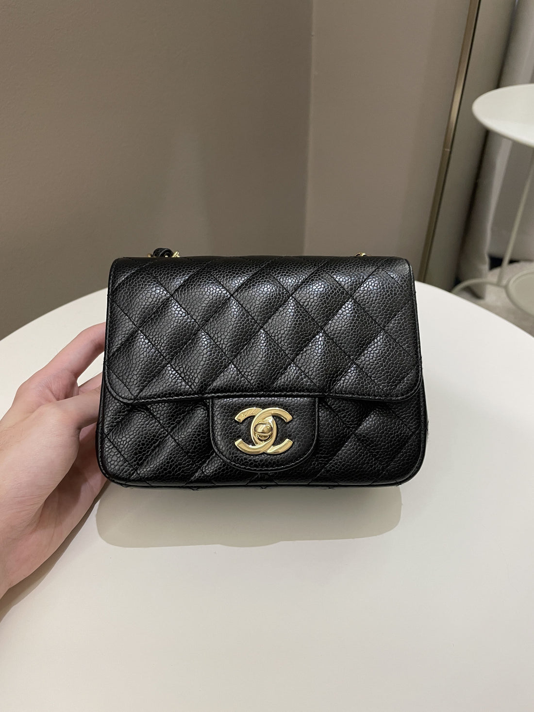 Chanel Classic Quilted Mini Square Black Caviar - Bags