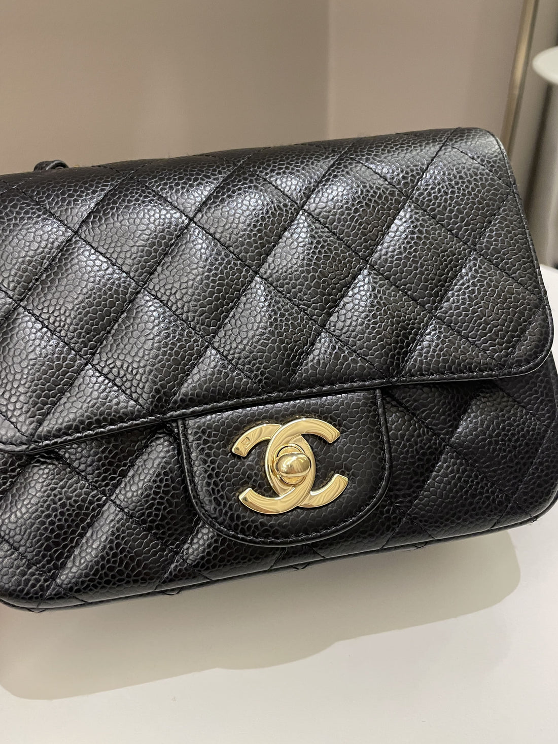 Chanel Classic Quilted Mini Square Black Caviar - Bags