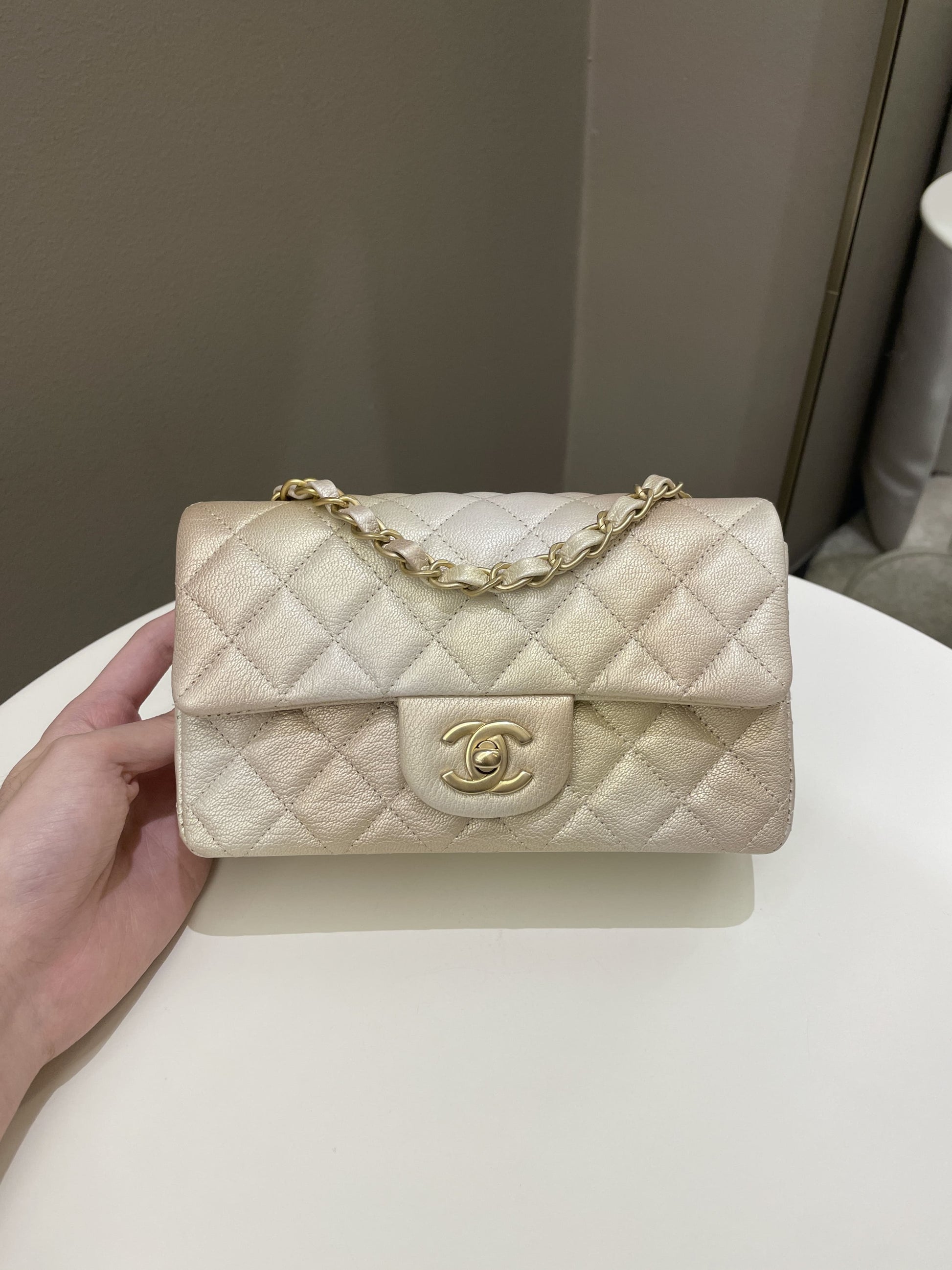 Chanel 22C Classic Quilted Mini Rectangular Gold Ombré - Bags - 20