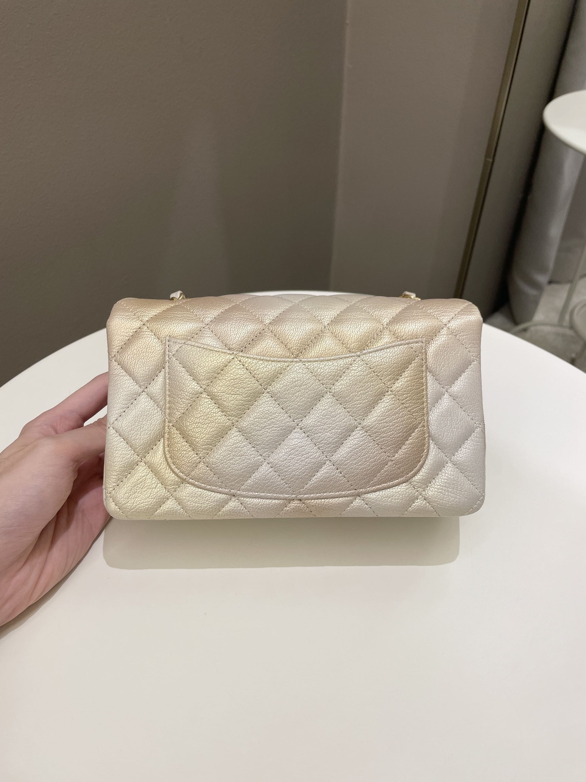Chanel 22C Classic Quilted Mini Rectangular Gold Ombré - Bags - 4