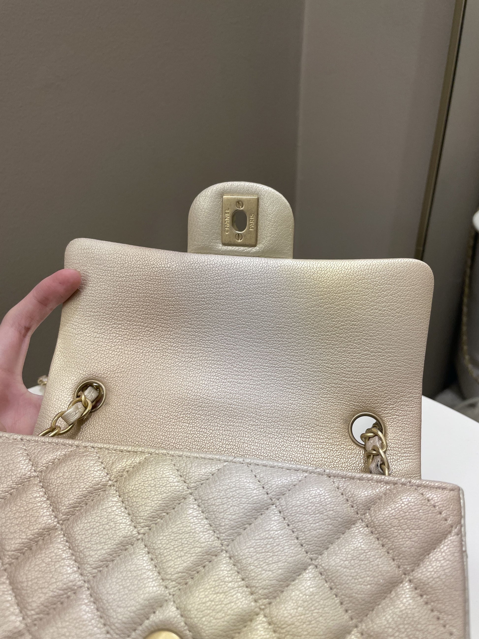 Chanel 22C Classic Quilted Mini Rectangular Gold Ombré - Bags - 15