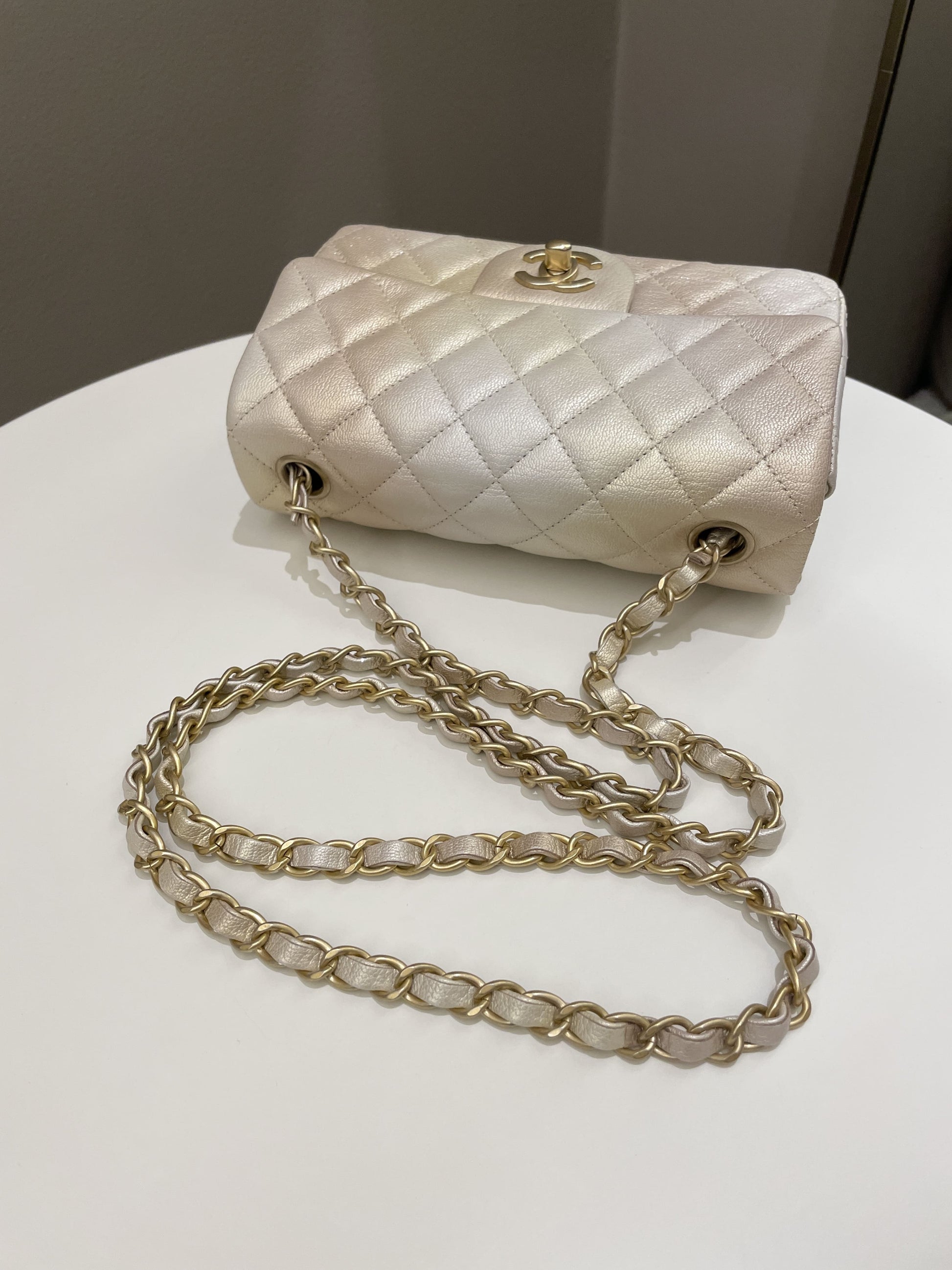 Chanel 22C Classic Quilted Mini Rectangular Gold Ombré - Bags - 18