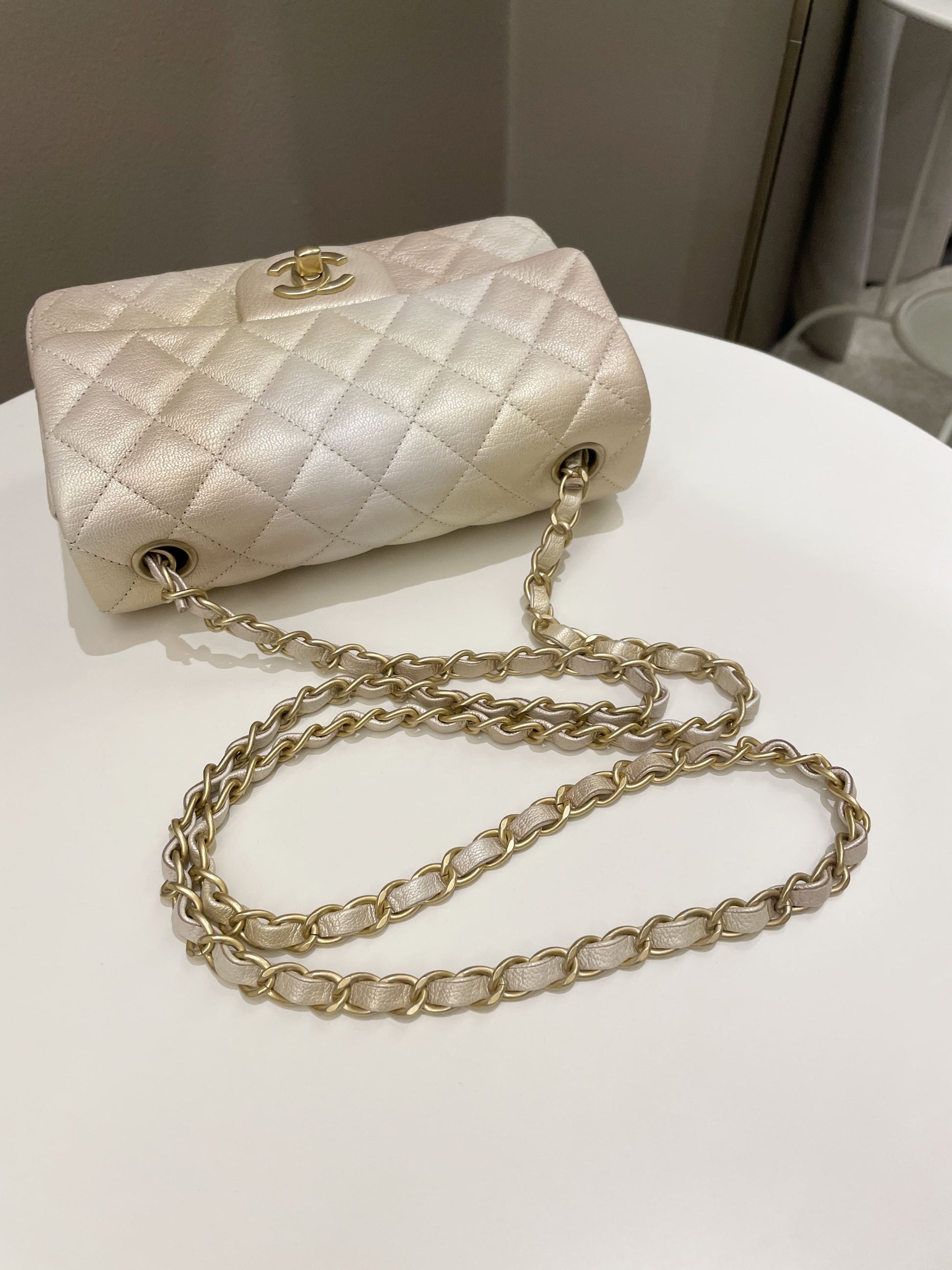 Chanel 22C Classic Quilted Mini Rectangular Gold Ombré - Bags - 19