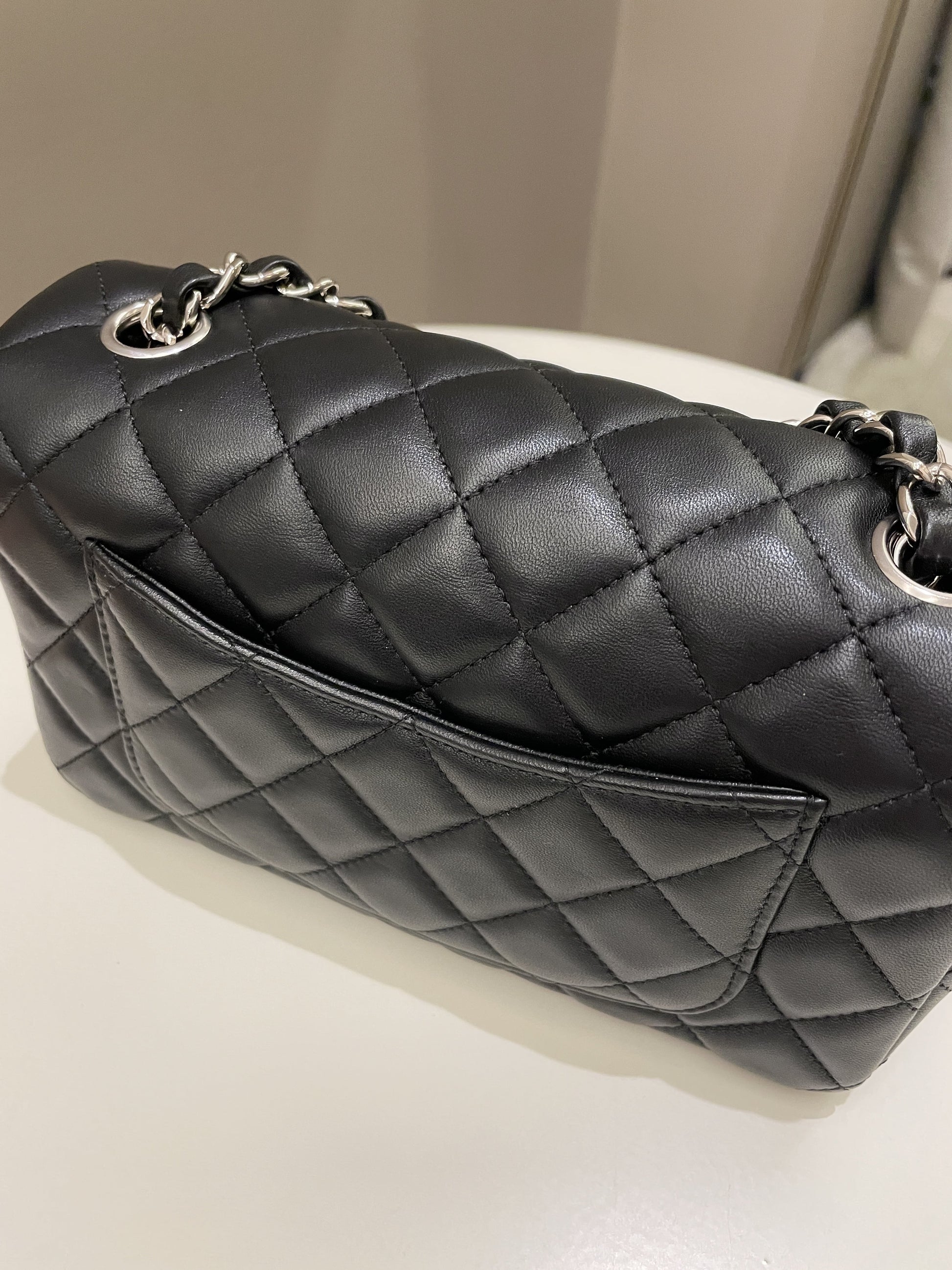 Chanel Classic Quilted Mini Rectangular Black Lambskin - Bags - 6