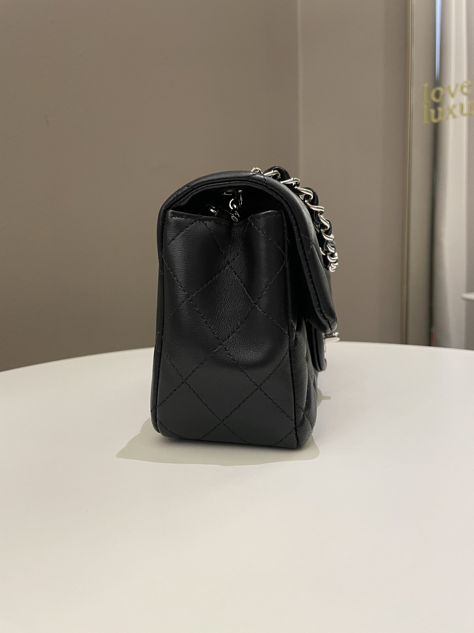 Chanel Classic Quilted Mini Rectangular Black Lambskin - Bags - 7