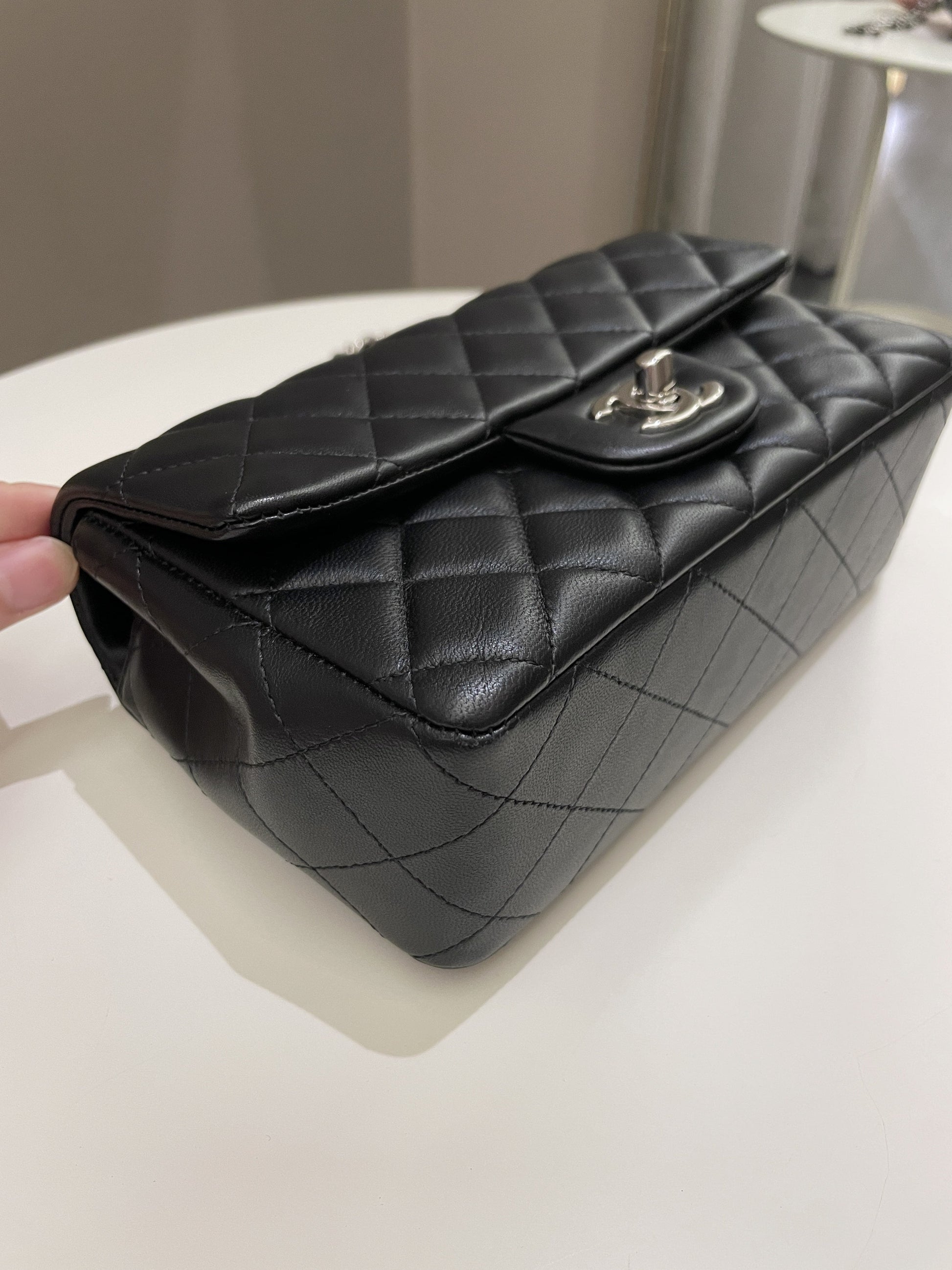 Chanel Classic Quilted Mini Rectangular Black Lambskin - Bags - 10