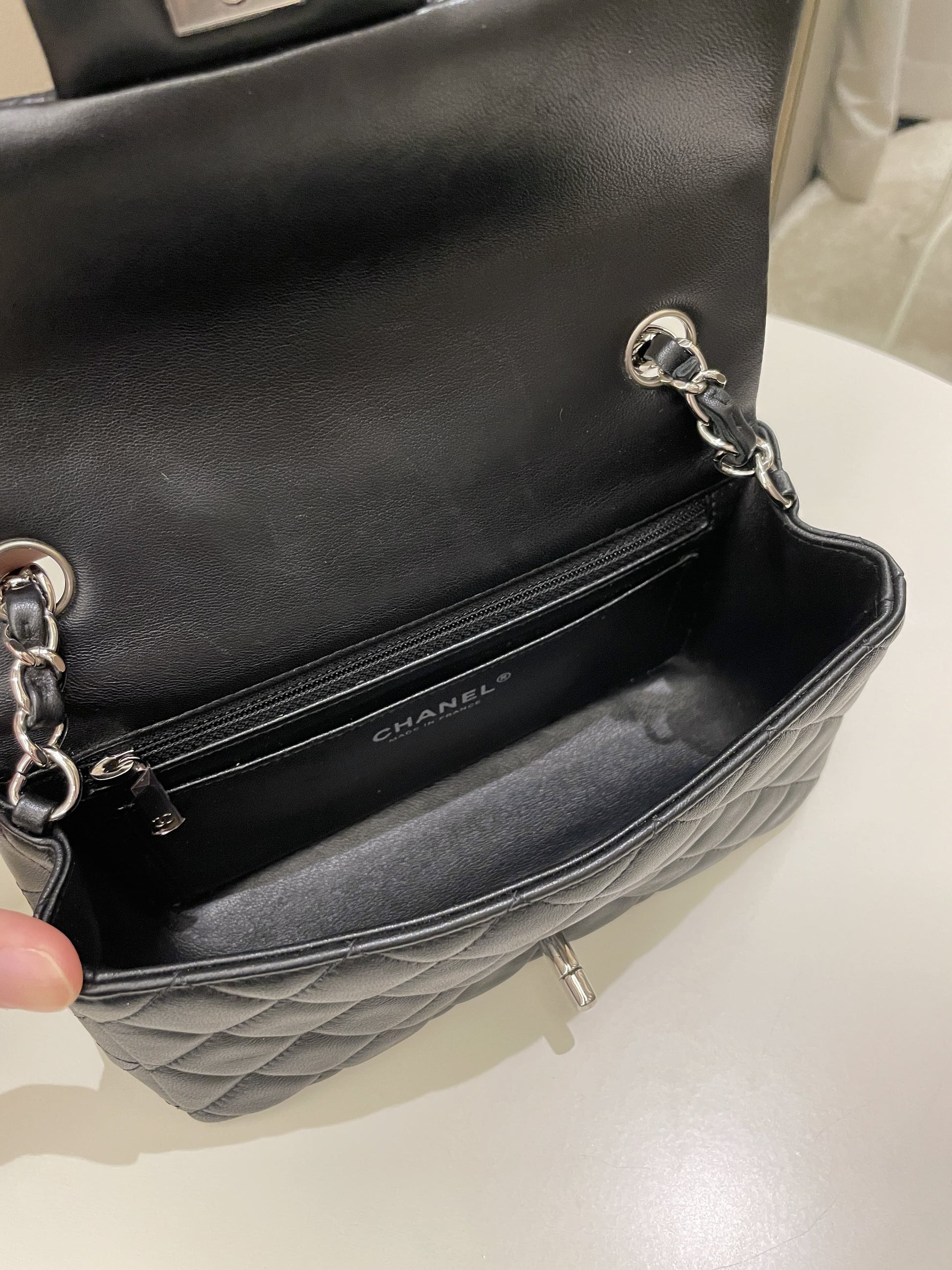 Chanel Classic Quilted Mini Rectangular Black Lambskin - Bags - 16