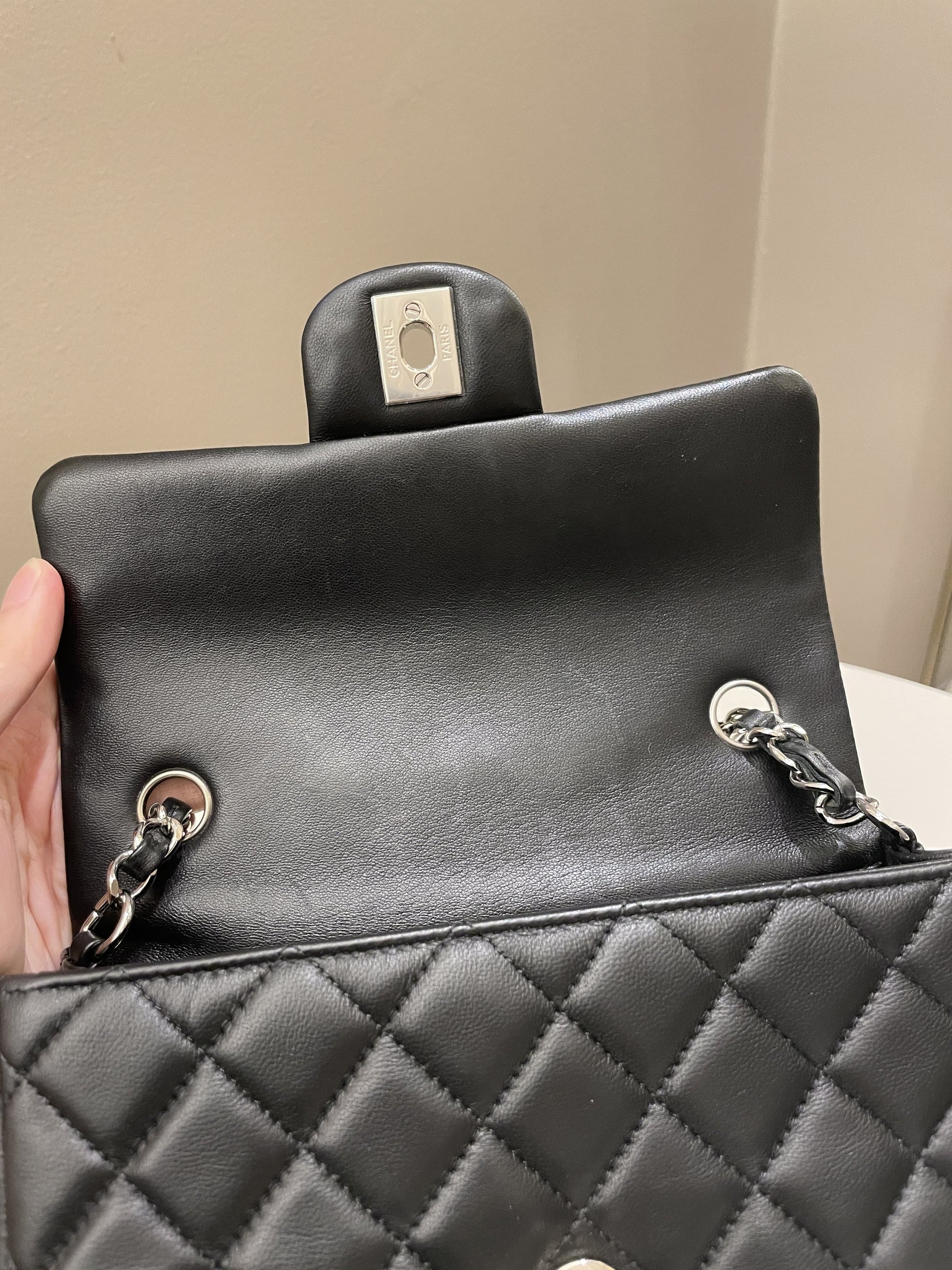Chanel Classic Quilted Mini Rectangular Black Lambskin - Bags - 18