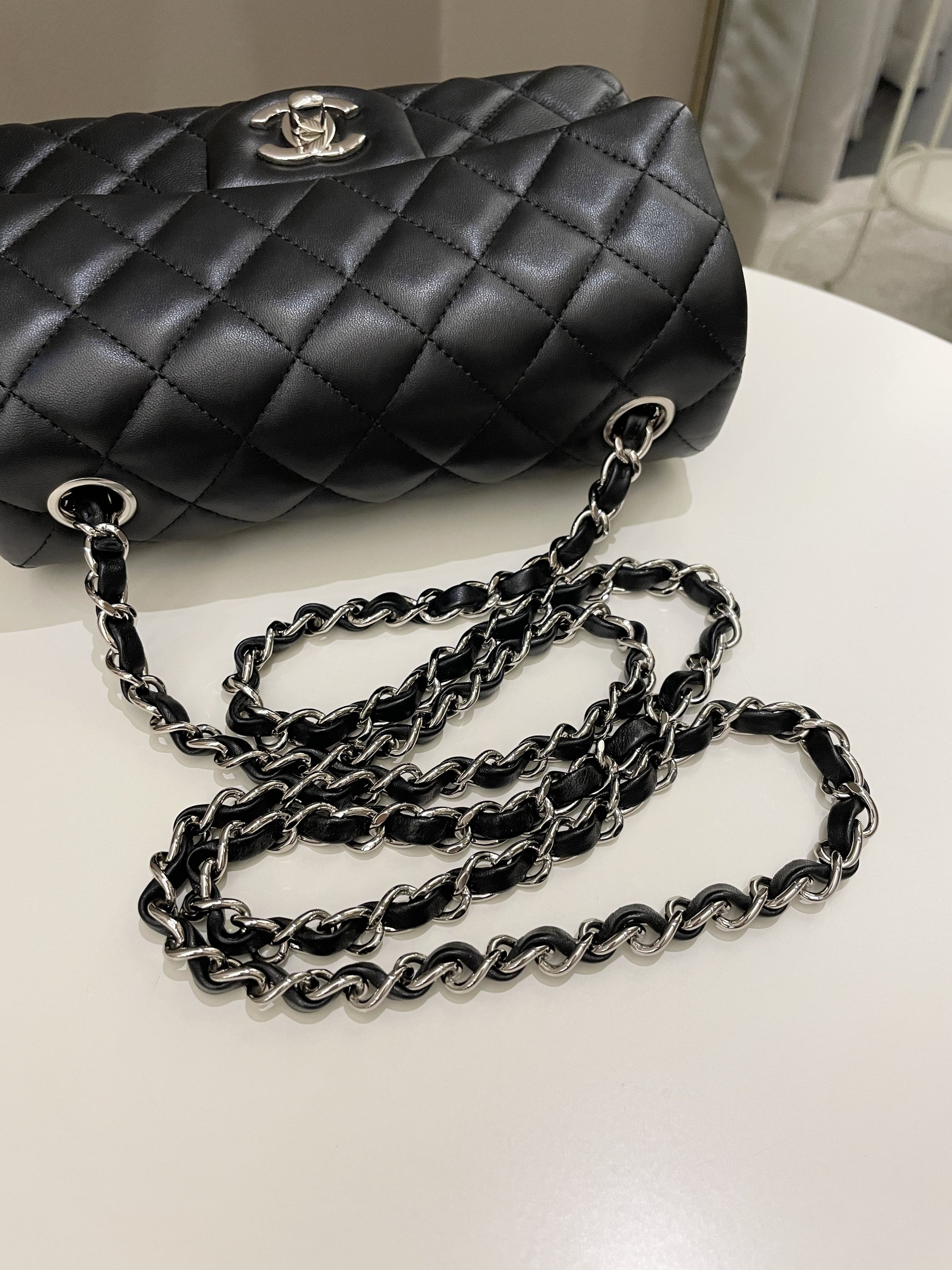 Chanel Classic Quilted Mini Rectangular Black Lambskin - Bags - 20