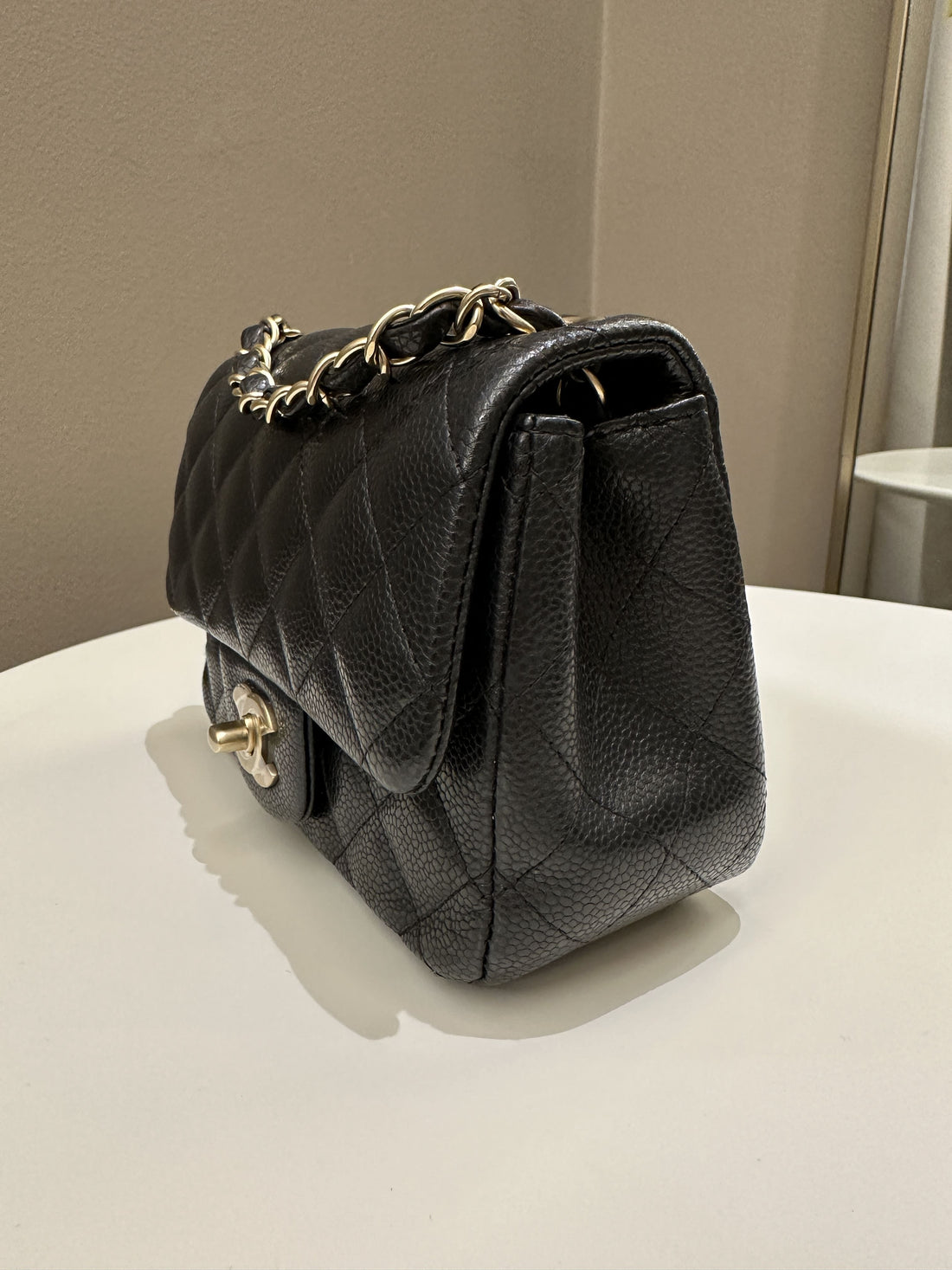 Chanel Classic Quilted Mini Square Black Caviar - Bags