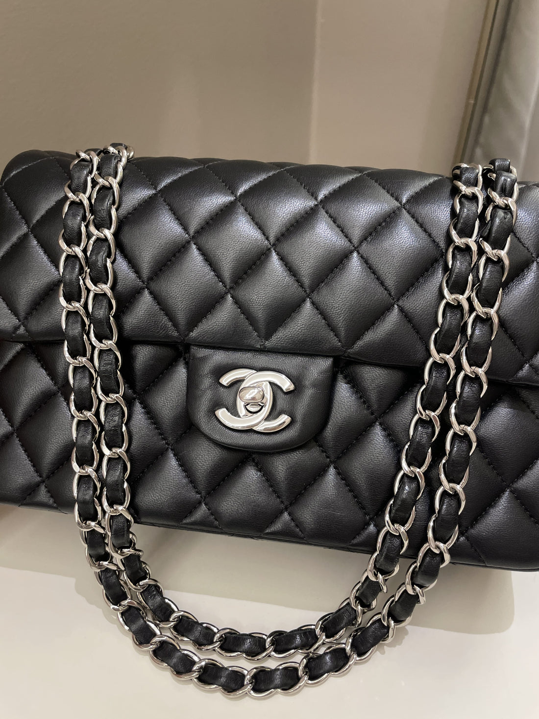 Chanel Classic Quilted Small Double Flap Black Lambskin - Bags