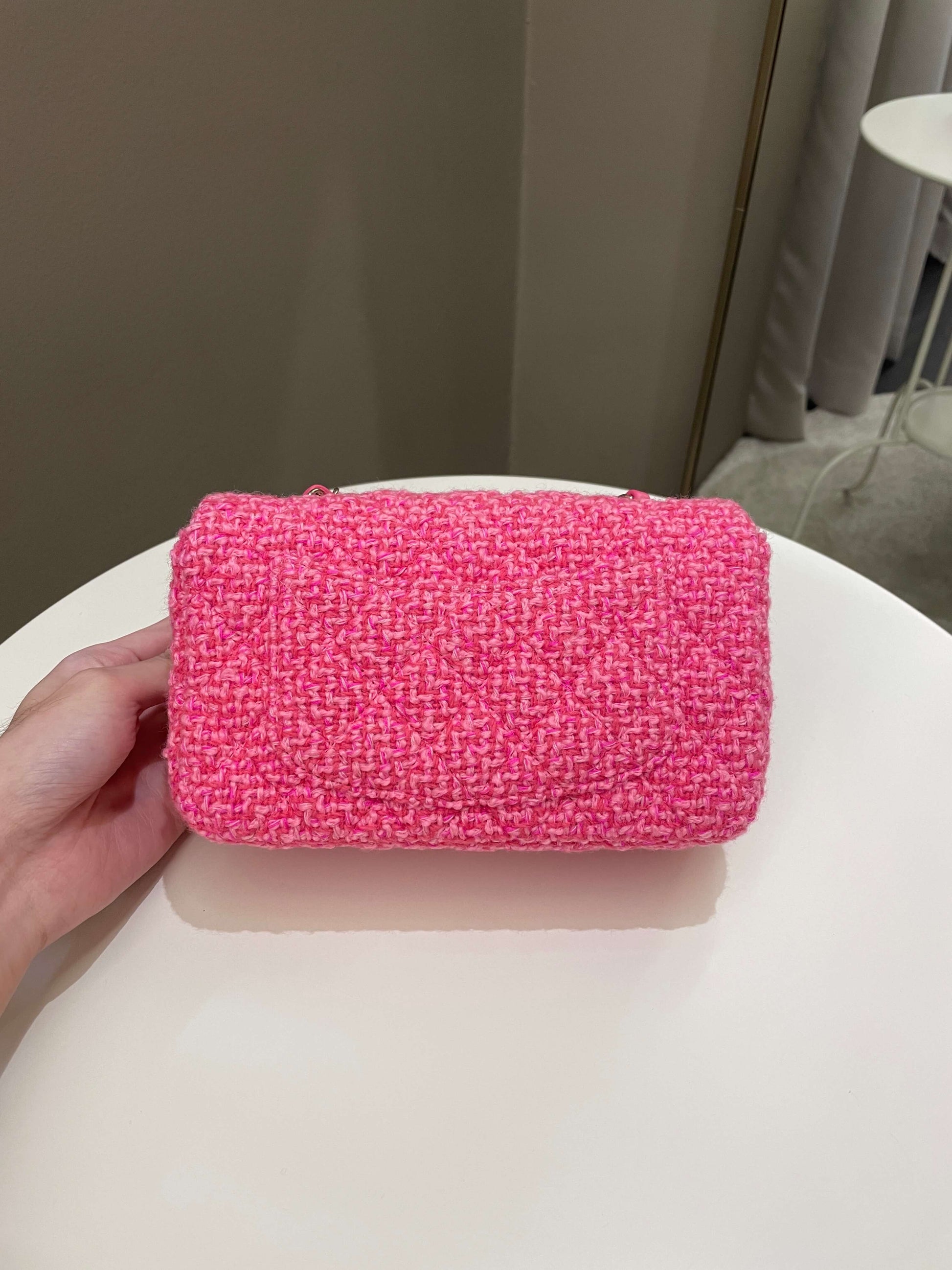 Chanel Classic Mini Rectangular Pink Tweed - Bags - 3