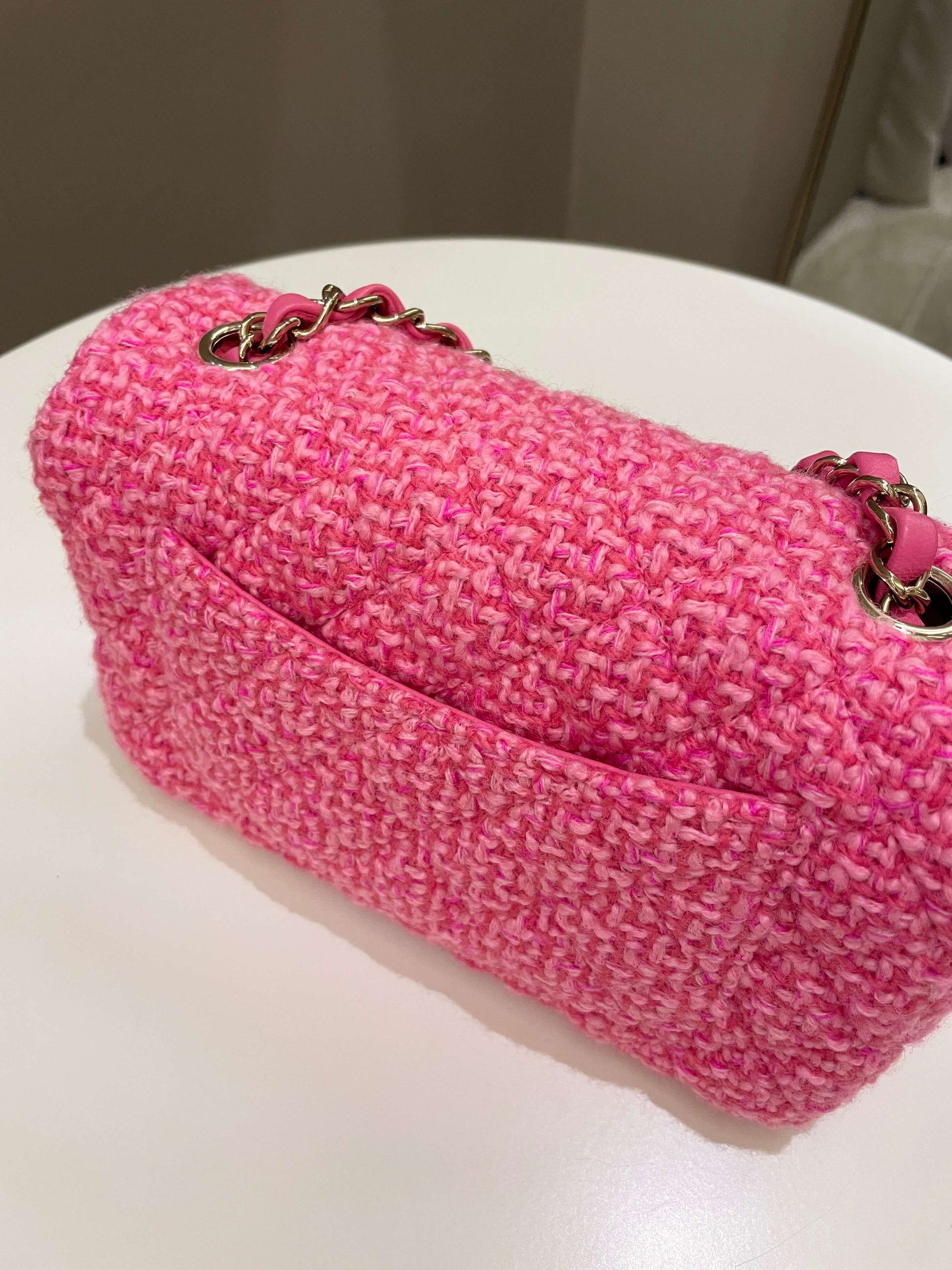 Chanel Classic Mini Rectangular Pink Tweed - Bags - 4