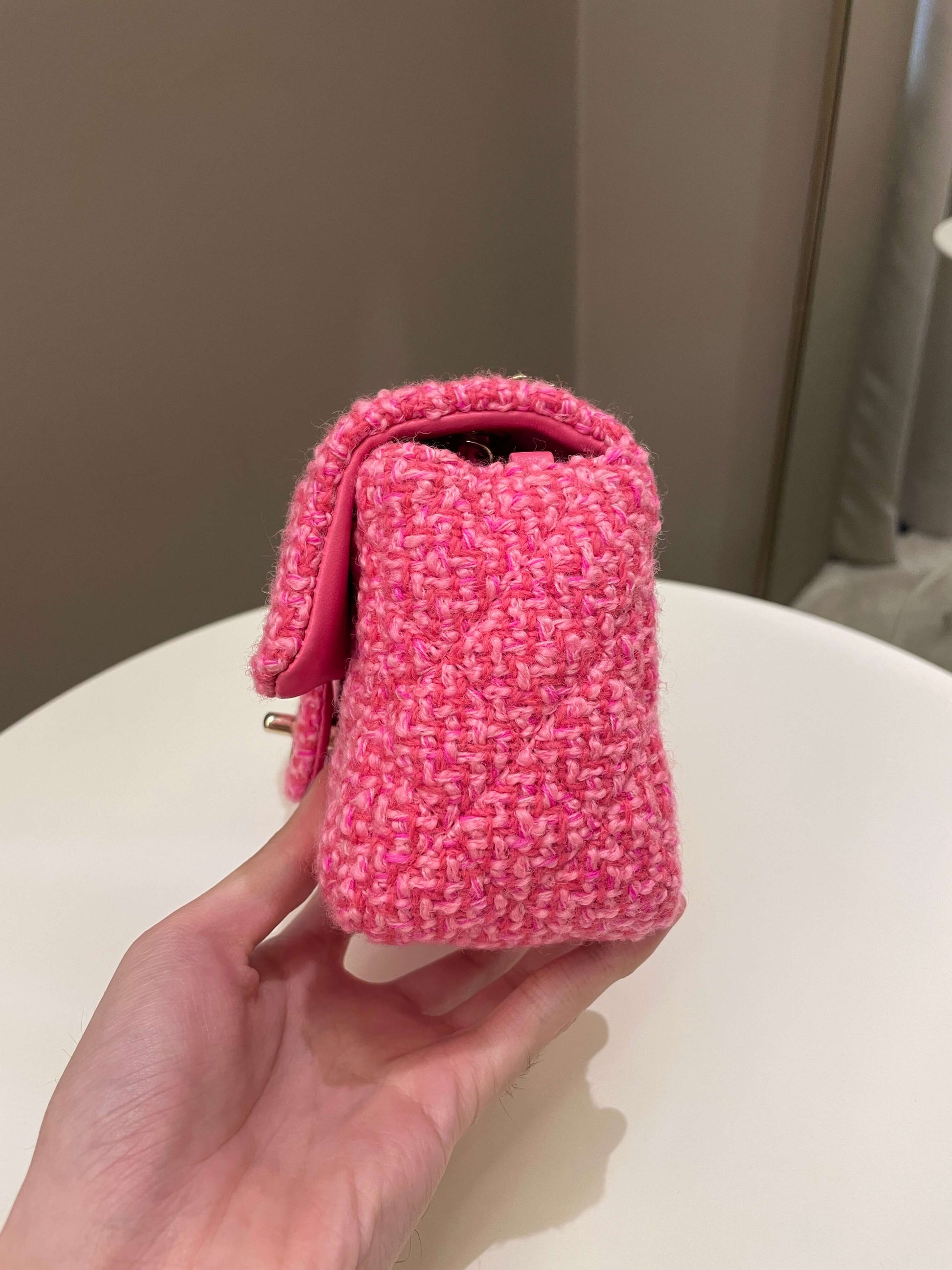 Chanel Classic Mini Rectangular Pink Tweed - Bags - 6