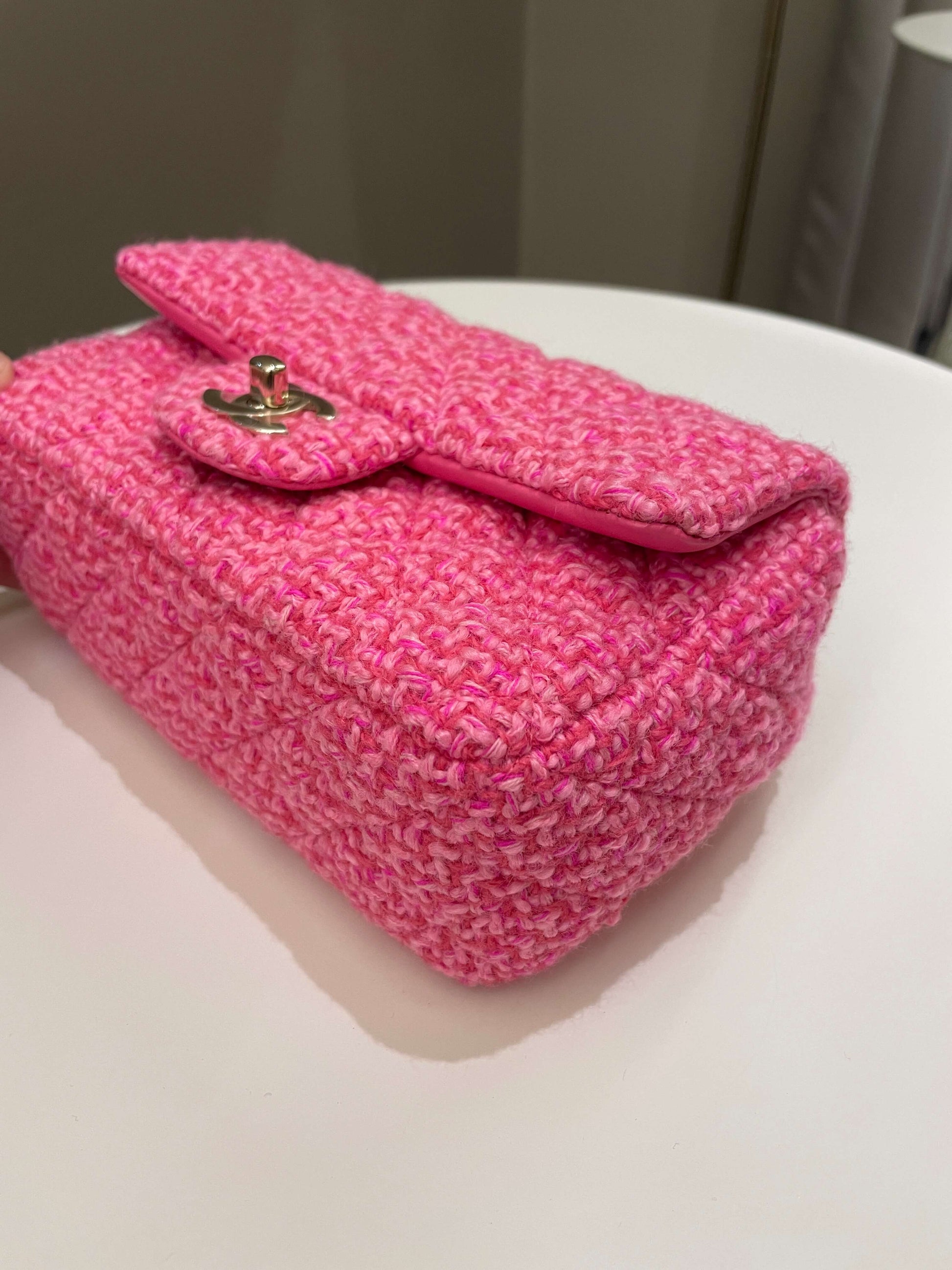 Chanel Classic Mini Rectangular Pink Tweed - Bags - 9