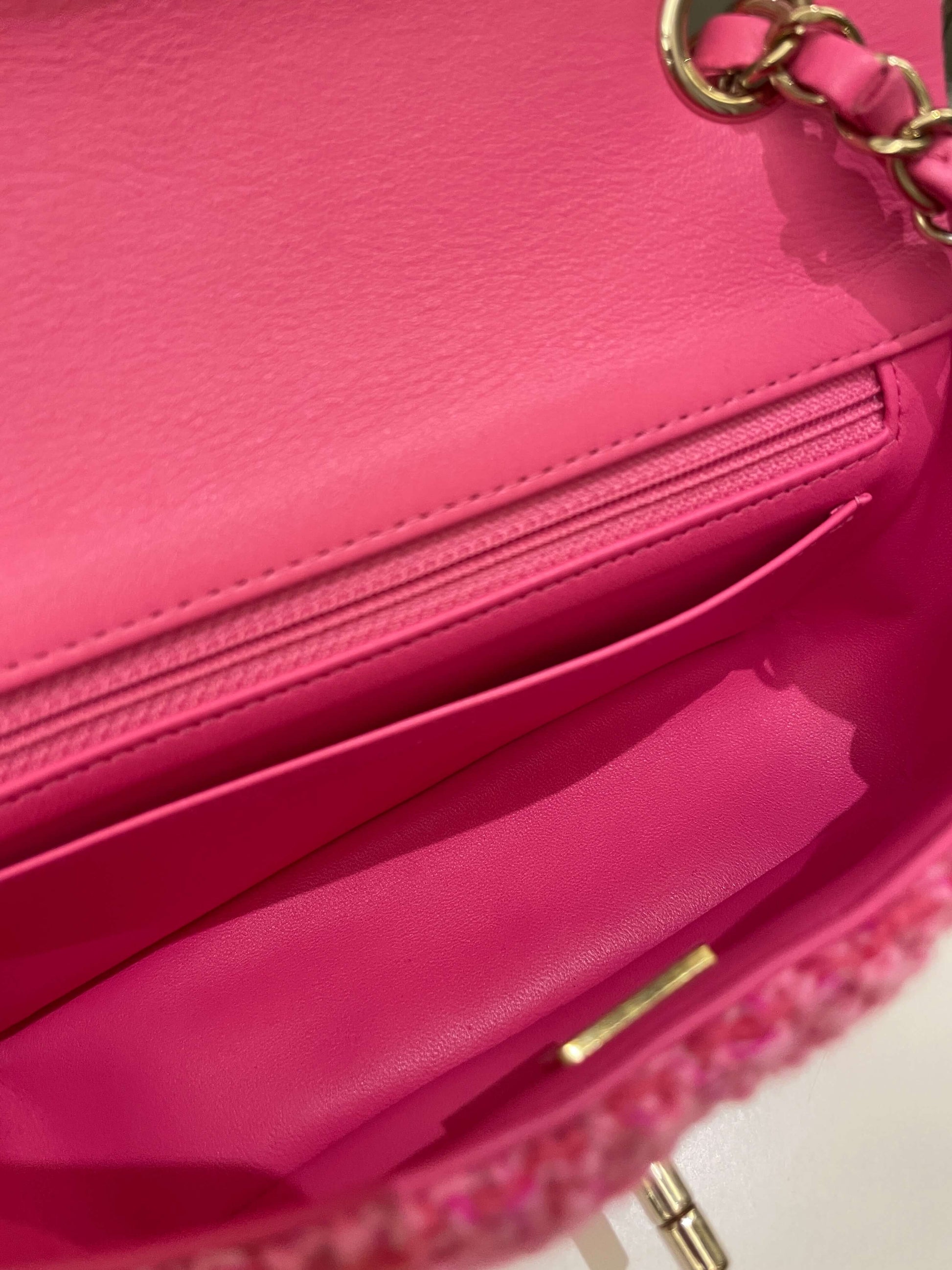 Chanel Classic Mini Rectangular Pink Tweed - Bags - 15