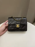 Chanel Vintage Classic Quilted Mini Square Black Lambskin - Bags - 21