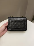Chanel Vintage Classic Quilted Mini Square Black Lambskin - Bags - 5