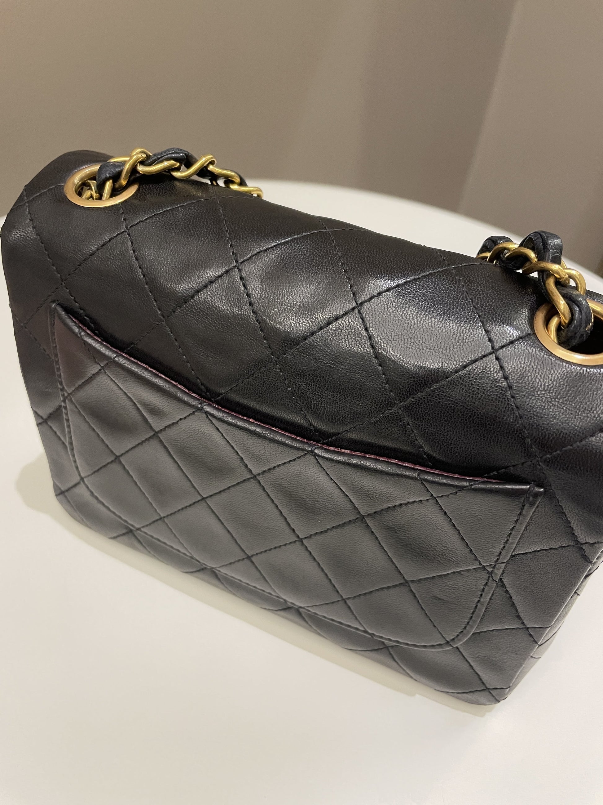 Chanel Vintage Classic Quilted Mini Square Black Lambskin - Bags - 6