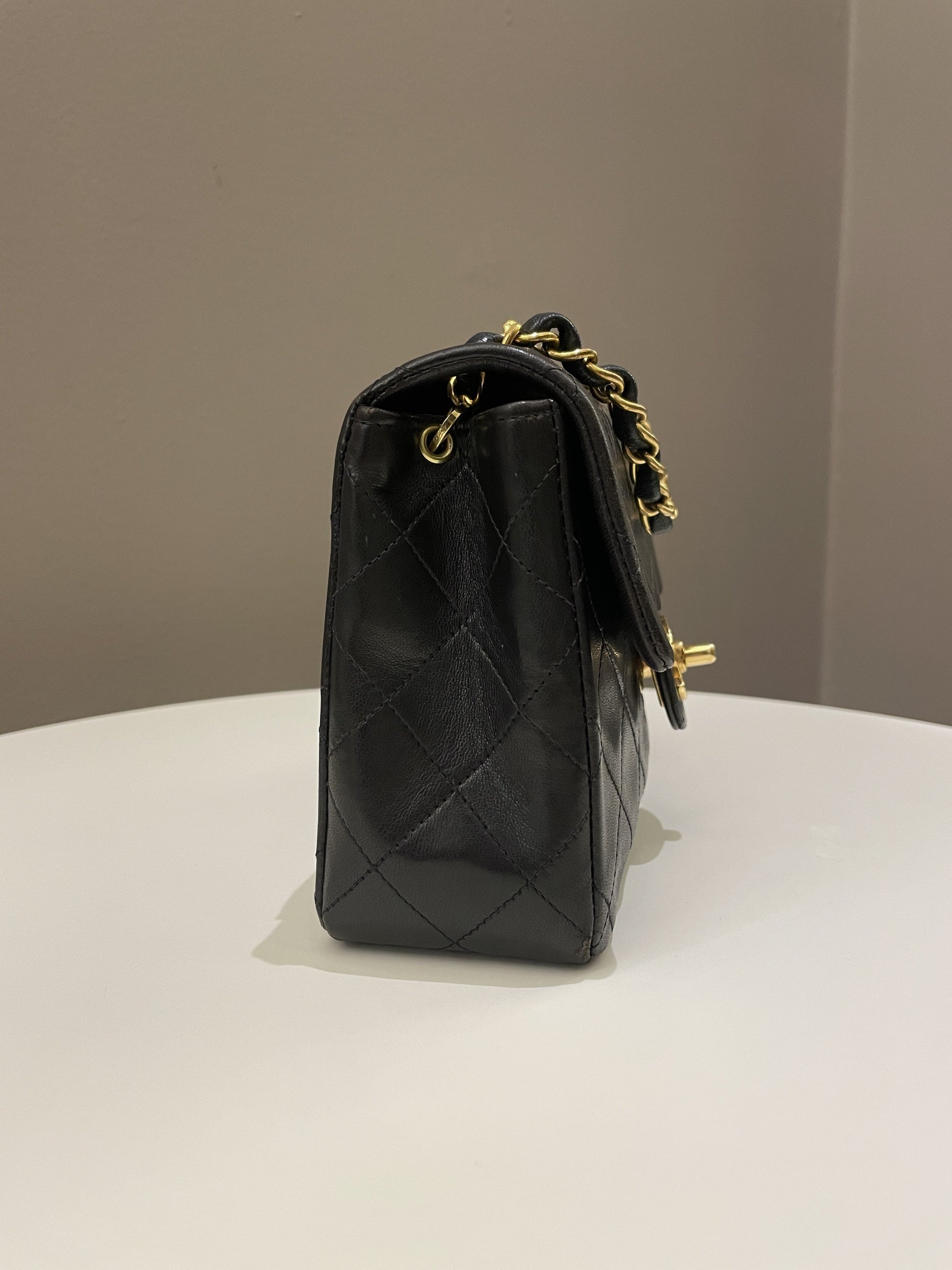 Chanel Vintage Classic Quilted Mini Square Black Lambskin - Bags - 7