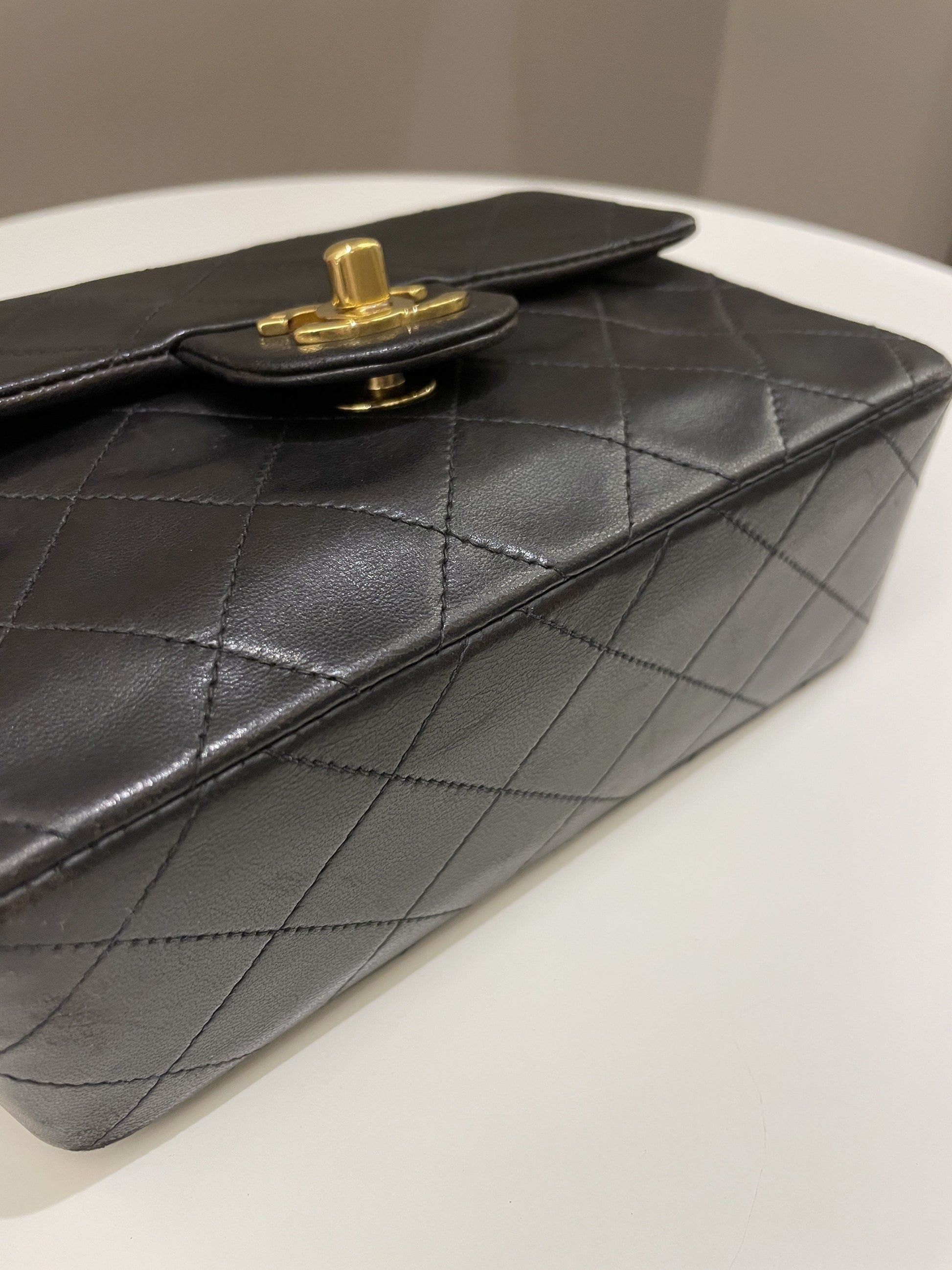 Chanel Vintage Classic Quilted Mini Square Black Lambskin - Bags - 10