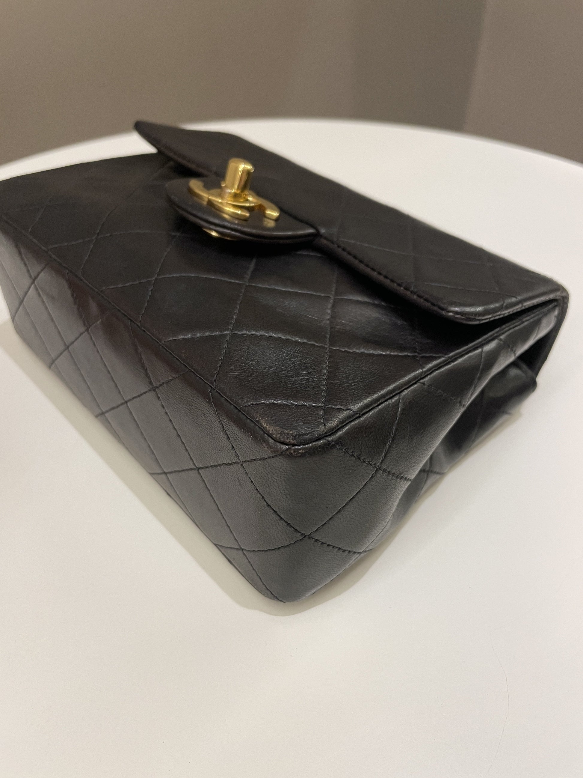 Chanel Vintage Classic Quilted Mini Square Black Lambskin - Bags - 12