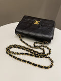 Chanel Vintage Classic Quilted Mini Square Black Lambskin - Bags - 20