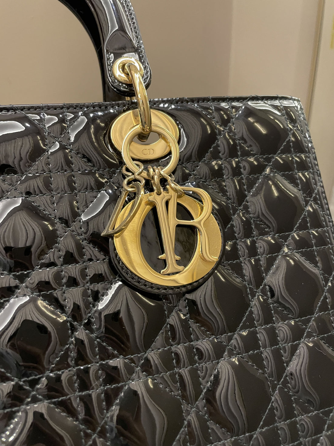 Dior Classic Lady Dior Black Patent - Bags