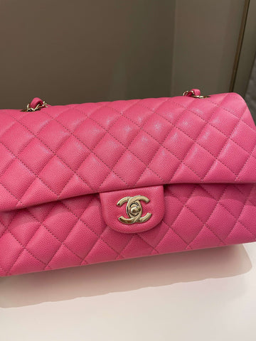 Chanel Classic Quilted Medium Double Flap Bubblegum Pink Caviar - Bags