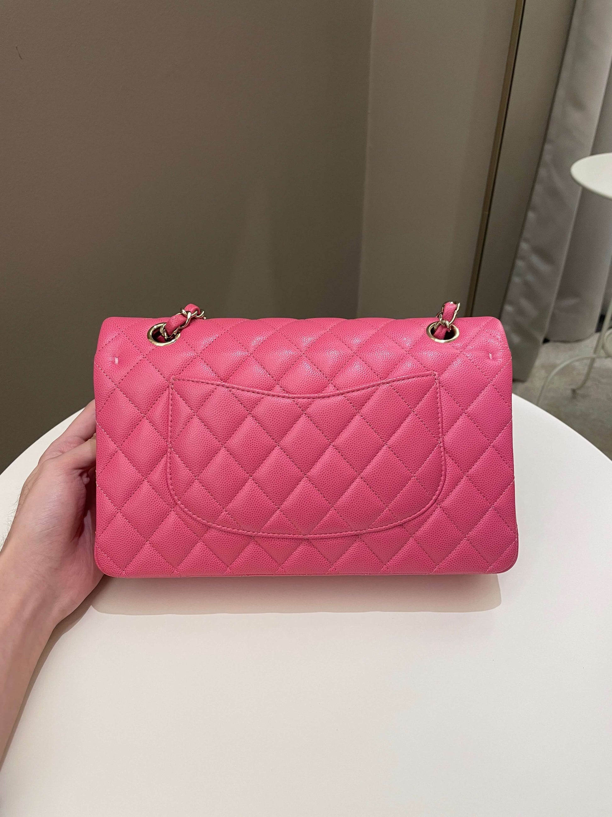 Chanel Classic Quilted Medium Double Flap Bubblegum Pink Caviar - Bags - 3