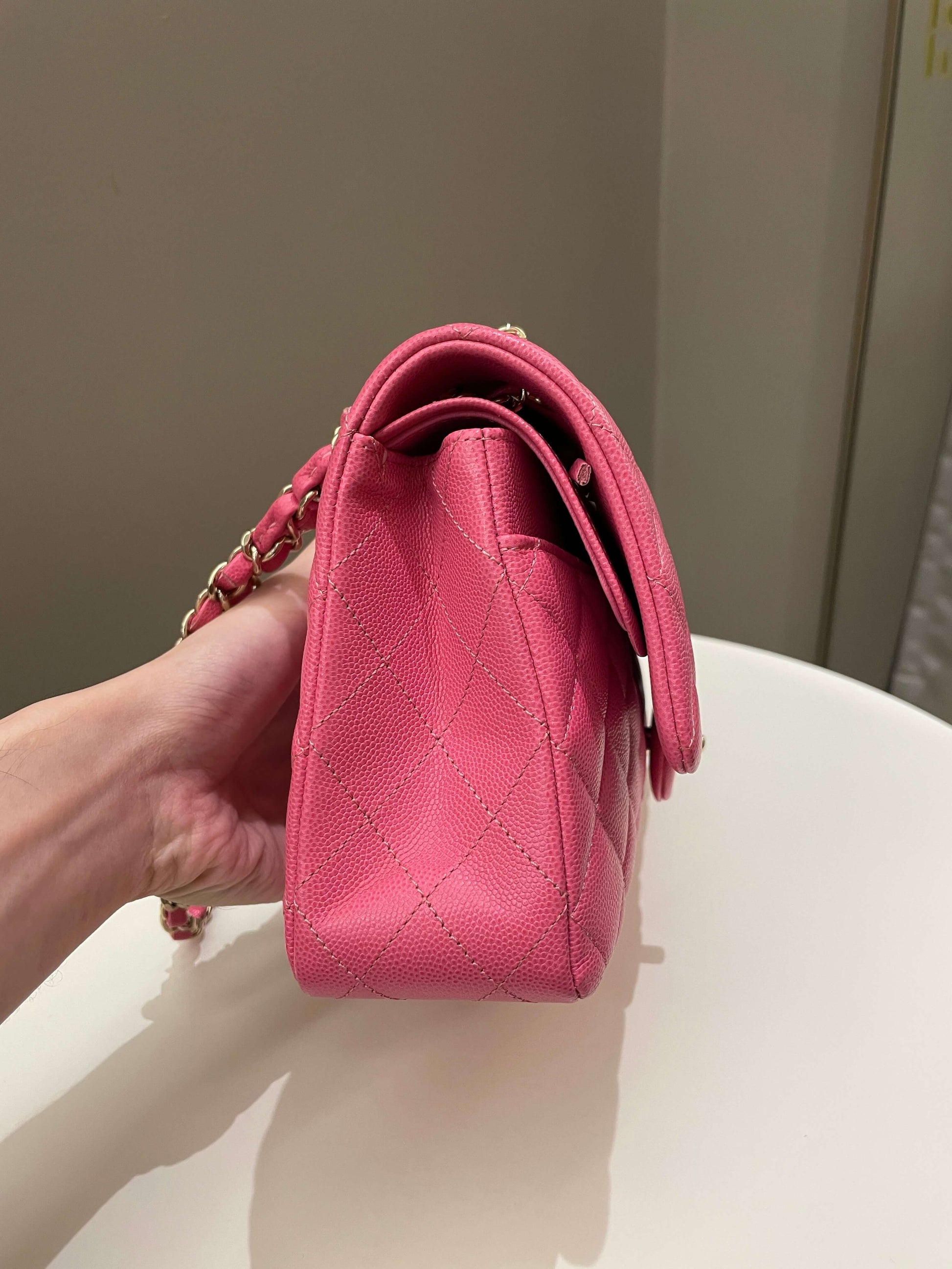 Chanel Classic Quilted Medium Double Flap Bubblegum Pink Caviar - Bags - 5