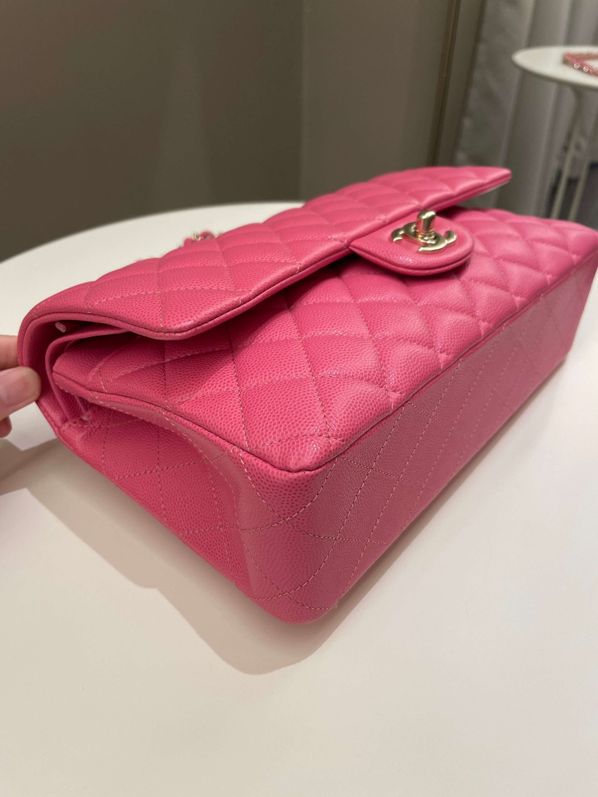 Chanel Classic Quilted Medium Double Flap Bubblegum Pink Caviar - Bags - 8