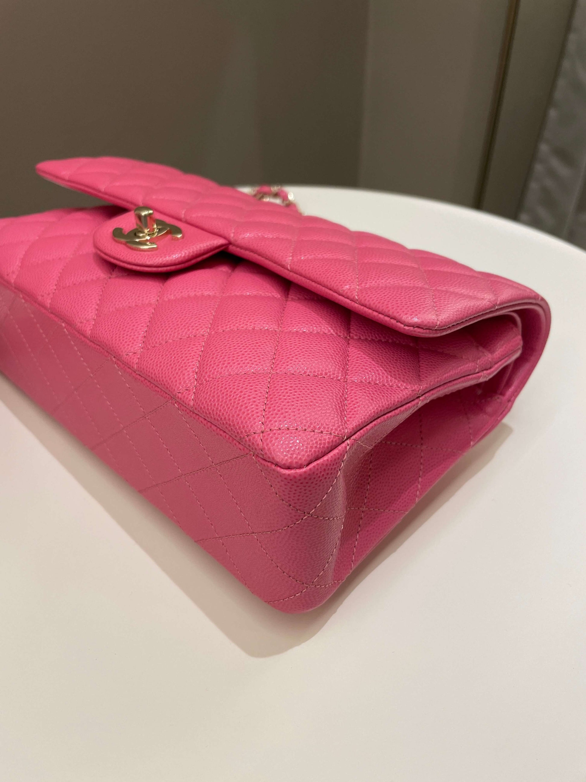 Chanel Classic Quilted Medium Double Flap Bubblegum Pink Caviar - Bags - 9