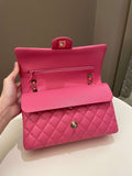 Chanel Classic Quilted Medium Double Flap Bubblegum Pink Caviar - Bags - 12