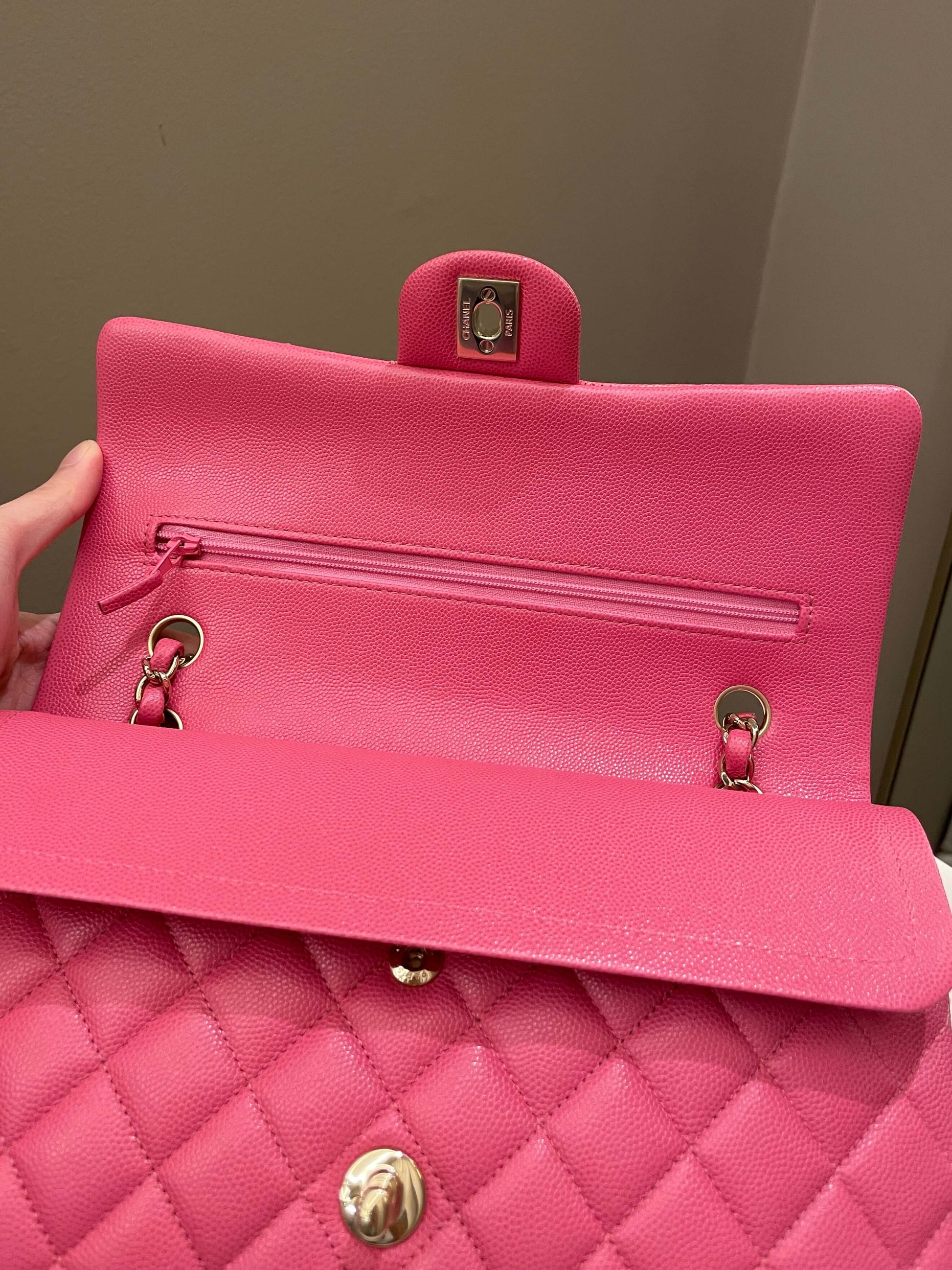 Chanel Classic Quilted Medium Double Flap Bubblegum Pink Caviar - Bags - 13